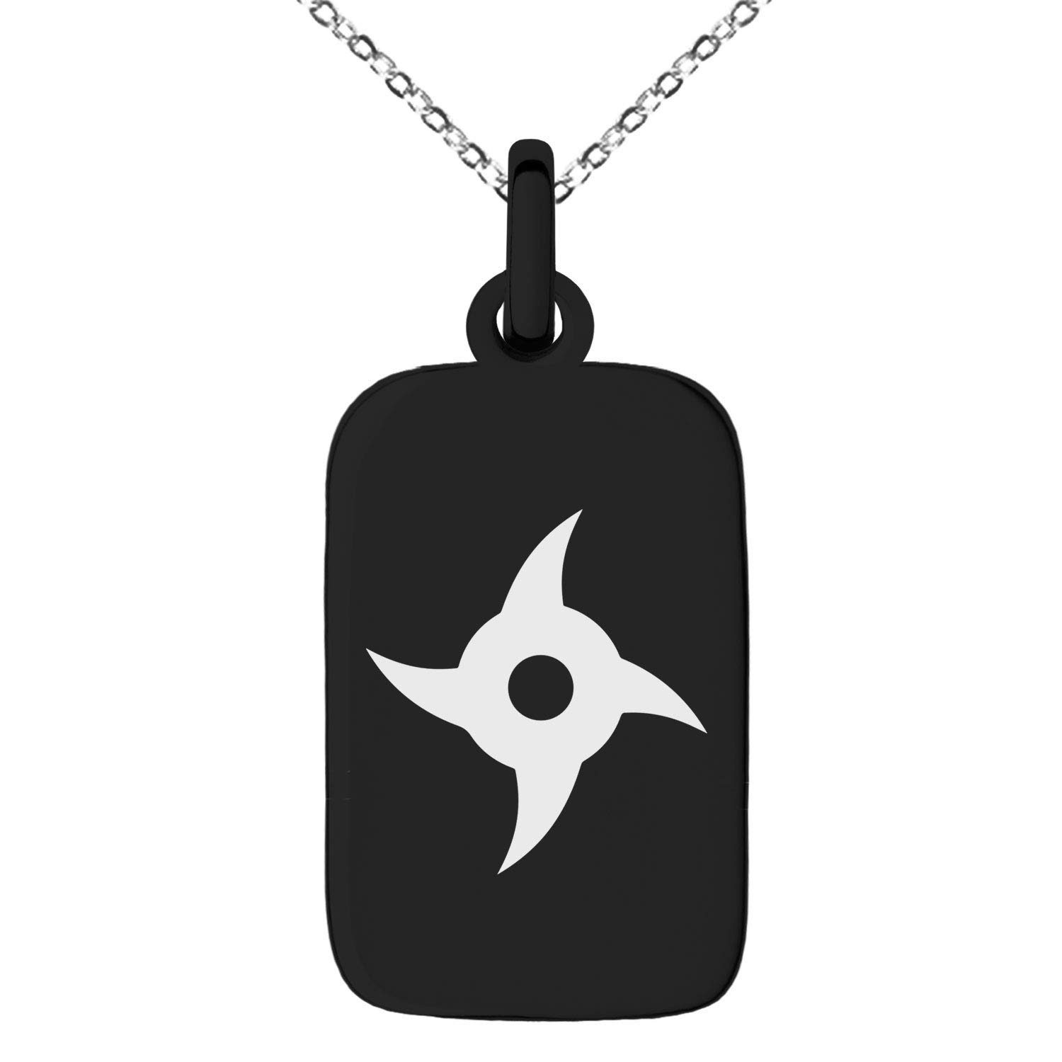 Stainless Steel Ninja Emblem Dog Tag Pendant Necklace for Men - Perfect for Cosplay, Martial Arts & Everyday Wear