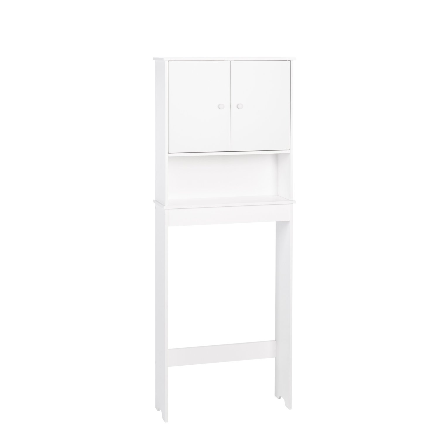 RiverRidge Medford Two Door White Space Saver Cabinet - Compact Storage Solution for Bathroom, Kitchen, or Laundry Room Organization