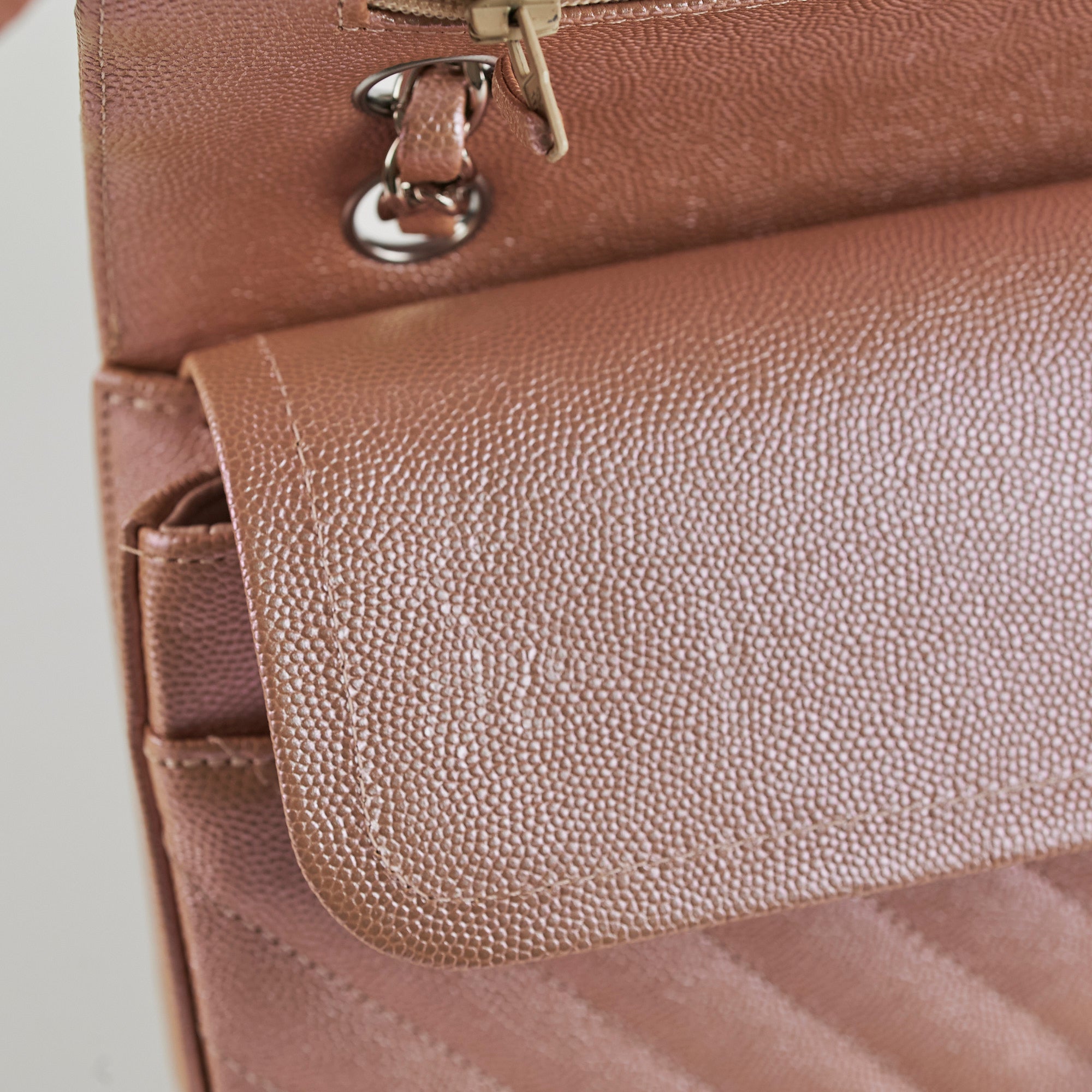 Chanel Medium Classic Double Flap Bag in Iridescent Rose Gold - 18B Collection | Luxury Handbag for Women, Evening Parties & Special Occasions