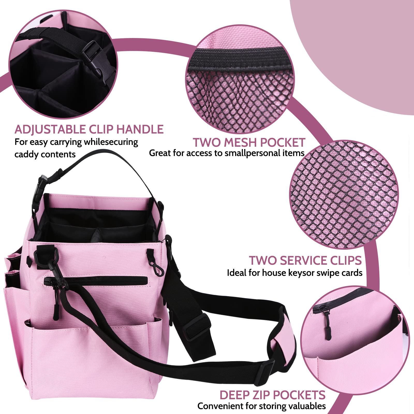 Large Wearable Cleaning Caddy Bag with Handle, Adjustable Shoulder & Waist Straps - Organize Cleaning Supplies, Furniture Storage & Car Accessories | Perfect for Home Cleaning, Car Detailing & Office Organization