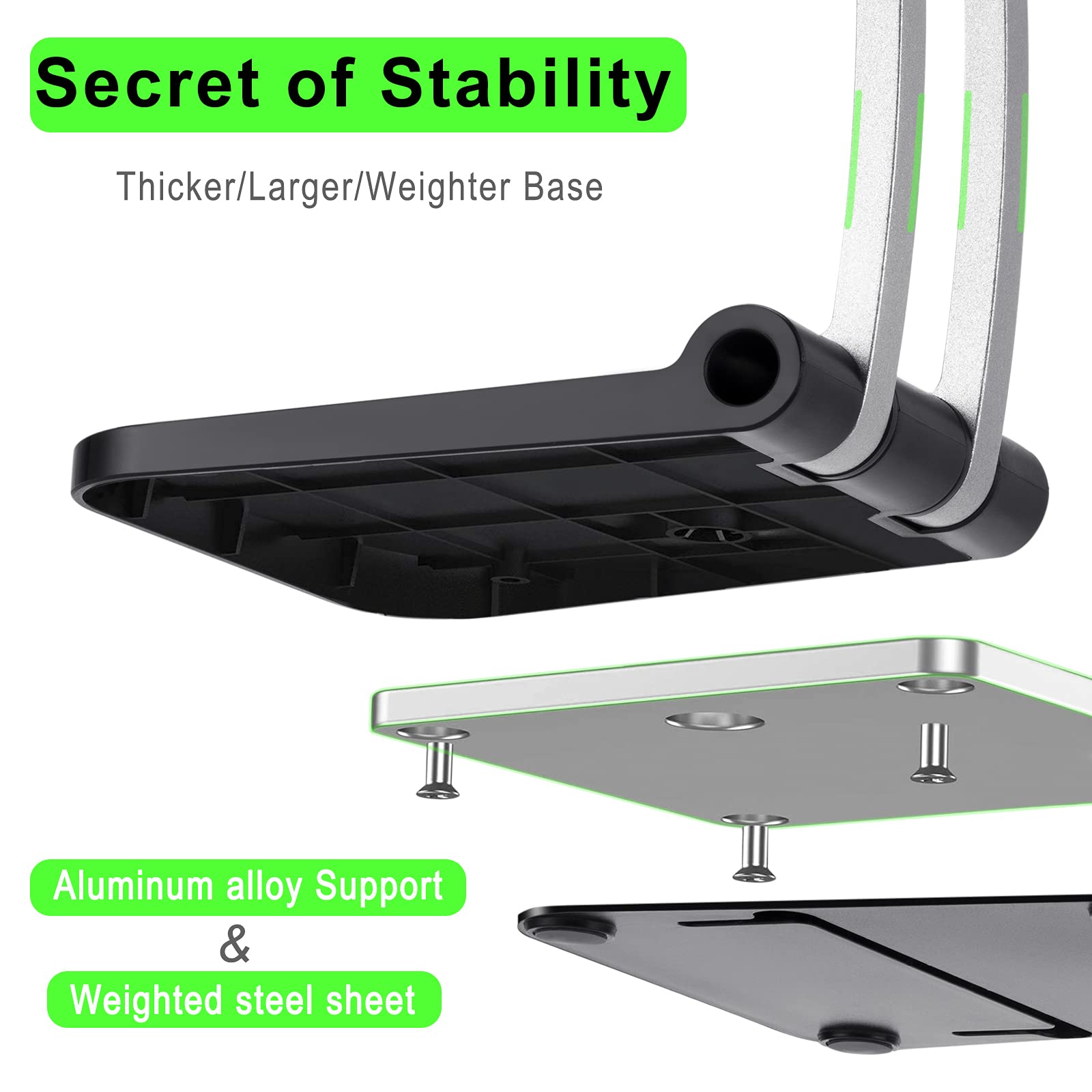 Adjustable Phone Stand for Desk - Height & Angle Adjustable Cell Phone Holder Compatible with iPhone 14/13/12/11, iPad Pro/Air/Mini - Perfect for Home Office, Video Calls, Watching Movies & Hands-Free Use