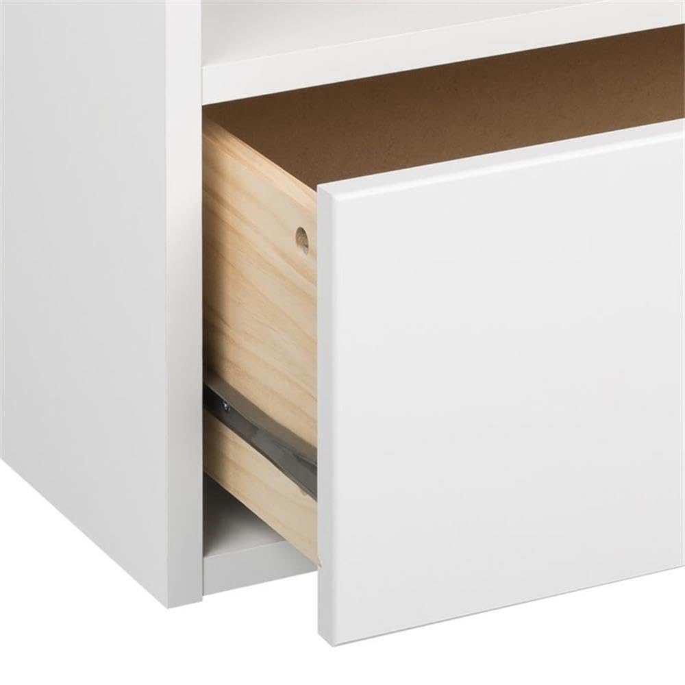 Allora Modern 1-Drawer Floating Wooden Nightstand - White Wood Bedside Table for Small Spaces | Perfect for Bedrooms, Apartments & Studio Living