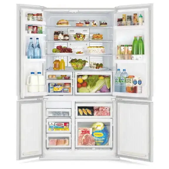 Mitsubishi Electric 635L French Door Refrigerator in White - Energy Efficient Large Capacity Fridge for Modern Kitchen & Open Plan Living Spaces