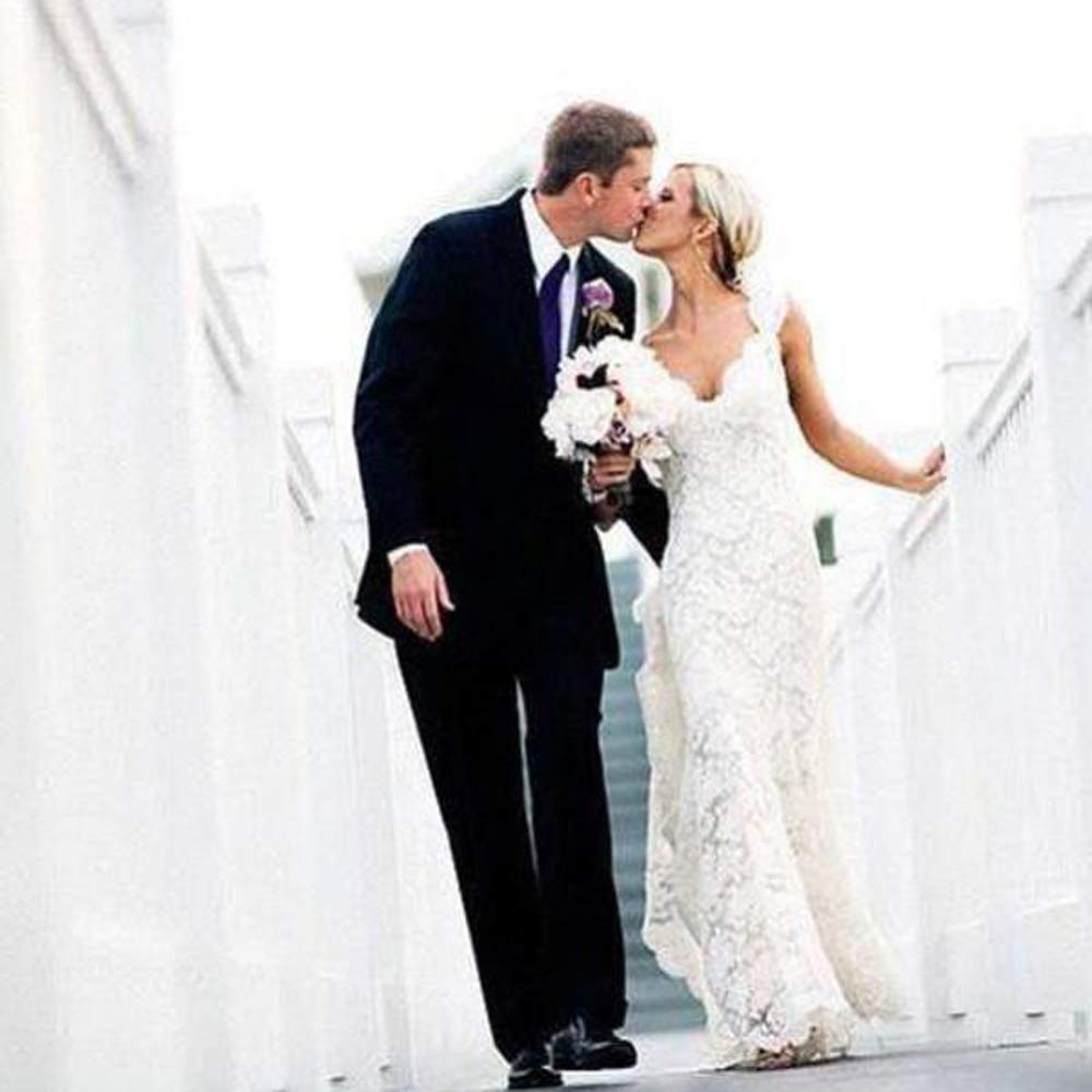 Elegant CY Lace Wedding Dress with Sexy Open Back & Bohemian Cap Sleeves - Plus Size Backless Bridal Gown for Garden Party, Beach Wedding & Boho Bridal Photoshoot