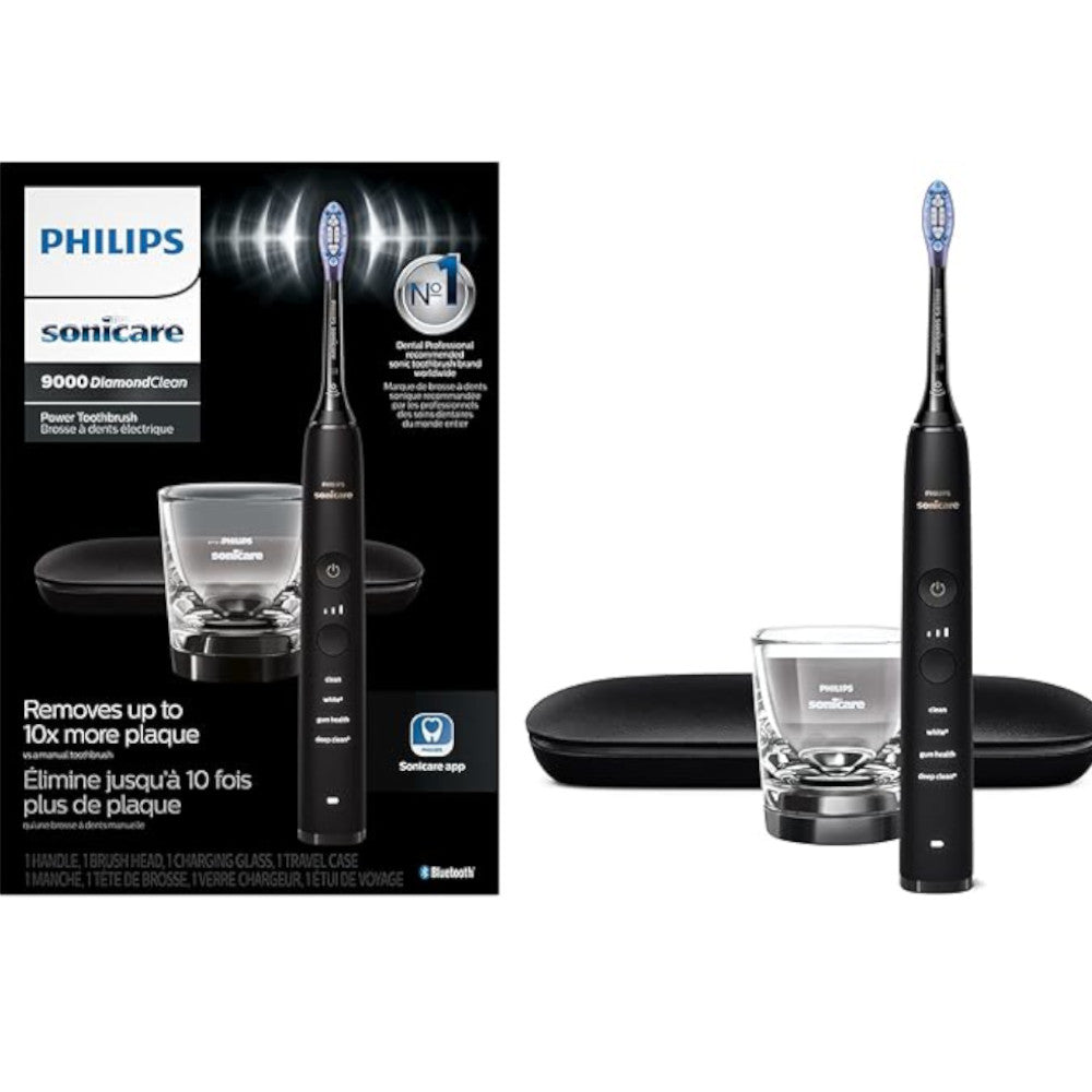 PHILIPS HX9911/75 Sonicare Diamond Clean 9000 Rechargeable Electric Toothbrush - Black | Premium Oral Care for Whitening & Gum Health | Perfect for Travel & Home Use