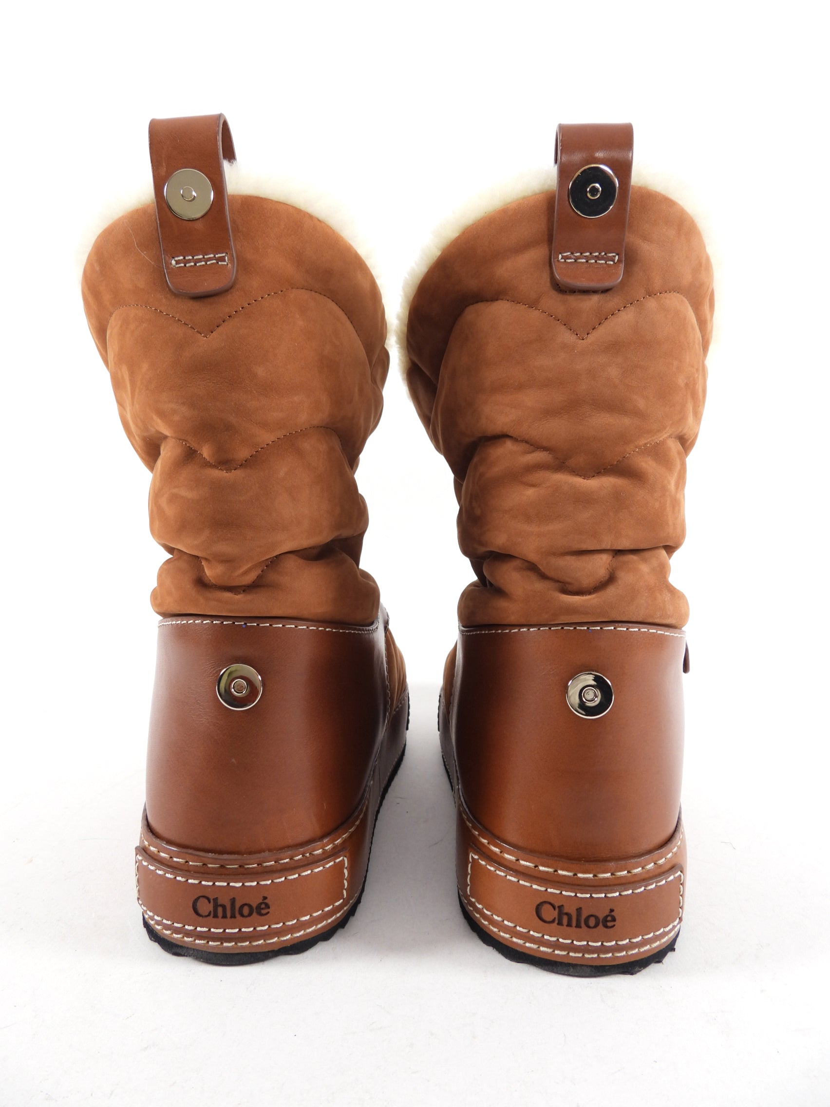 Chloe Tan Suede Shearling Winter Boots for Women - Size 37 / 7 - Cozy & Stylish Cold Weather Footwear for Snow, Travel & Everyday Wear