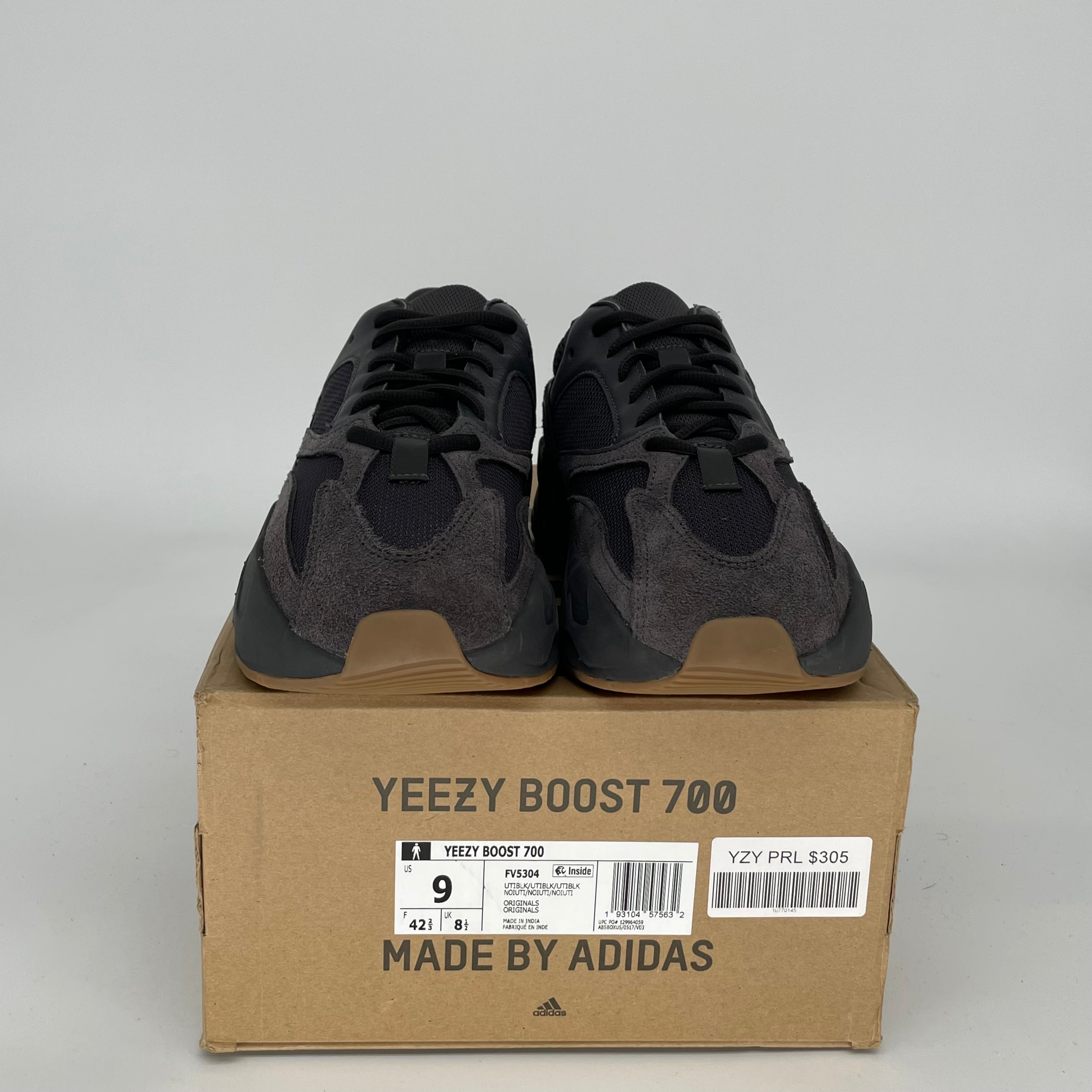 Adidas Yeezy 700 Utility Black Men's Sneakers - Size 9 FV5304 | Comfortable Running Shoes for Casual Wear & Street Style Fashion