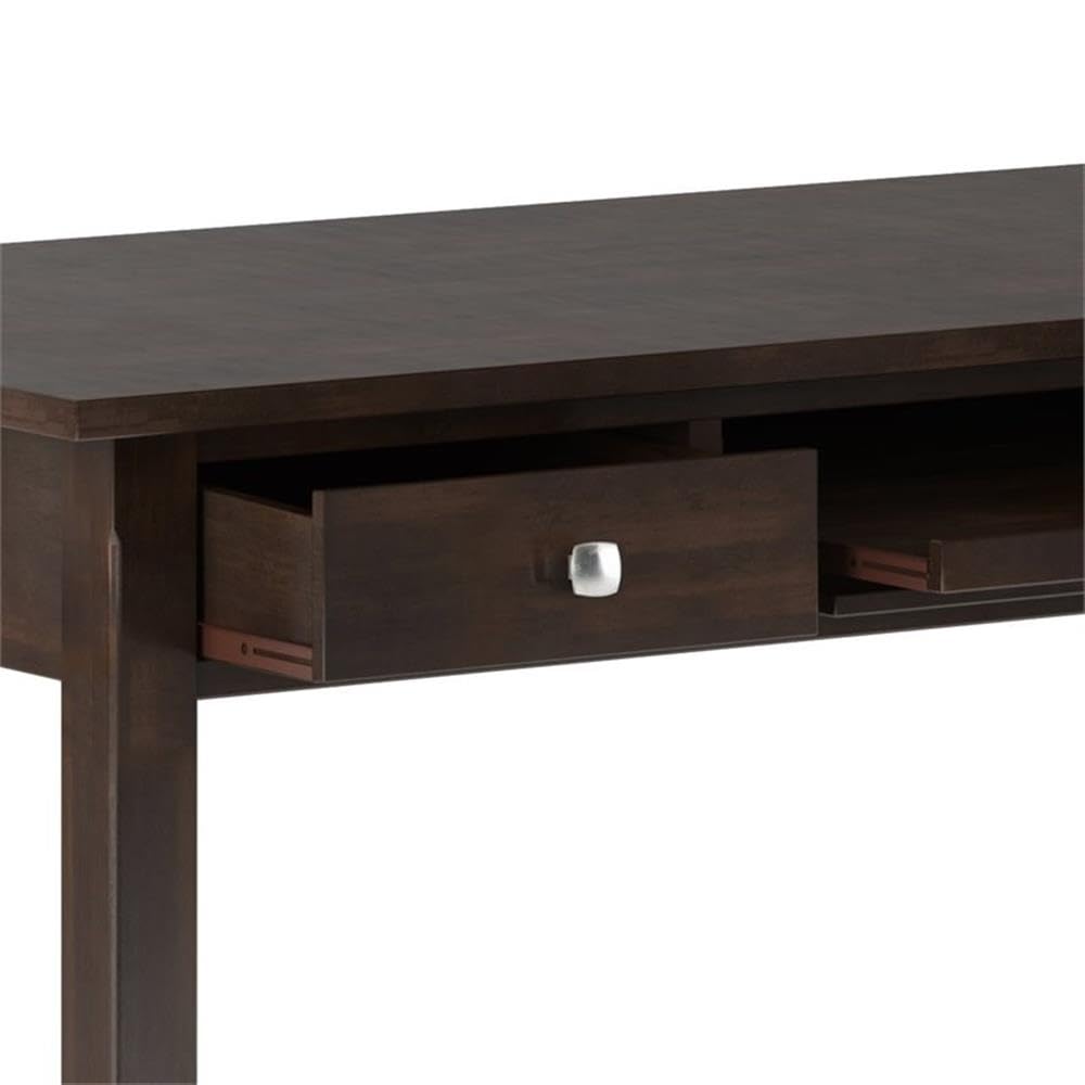 Allora 60-Inch Modern Solid Wood Computer Desk in Tobacco Brown - Home Office Workstation for Remote Work & Study