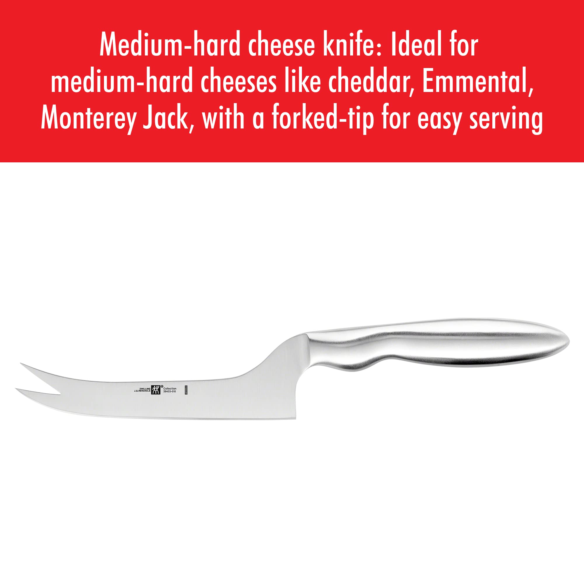 ZWILLING 3-Piece Cheese Knife Set - Stainless Steel Charcuterie Board Knives for Cheese & Charcuterie - Perfect Gift Set for Entertaining, Dinner Parties & Cheese Lovers
