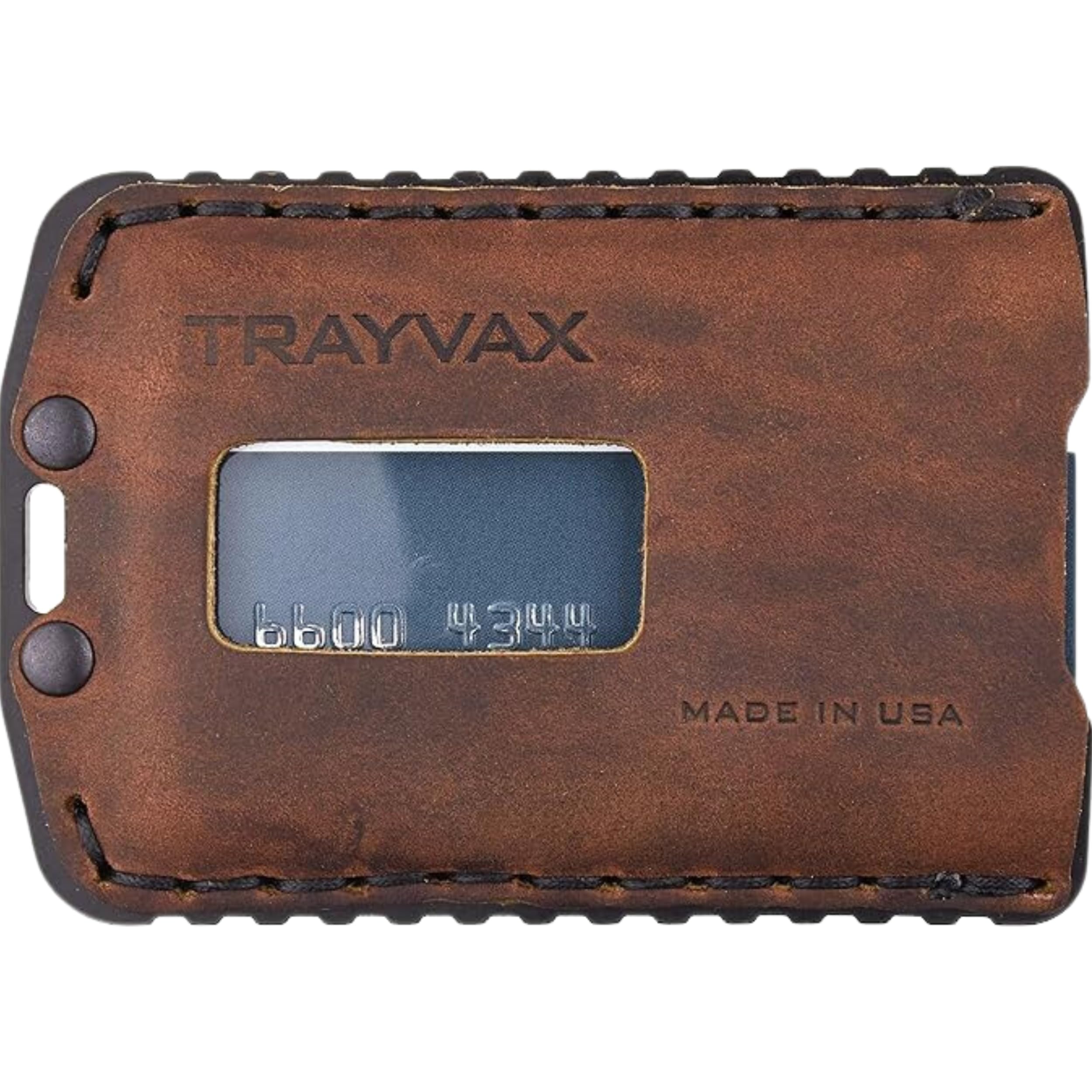 Trayvax Ascent RFID Blocking Front Pocket Wallet - Slim Minimalist Leather & Metal Credit Card Holder for Men & Women (Black Mississippi Mud) - Perfect for Travel, Everyday Carry & Secure Storage