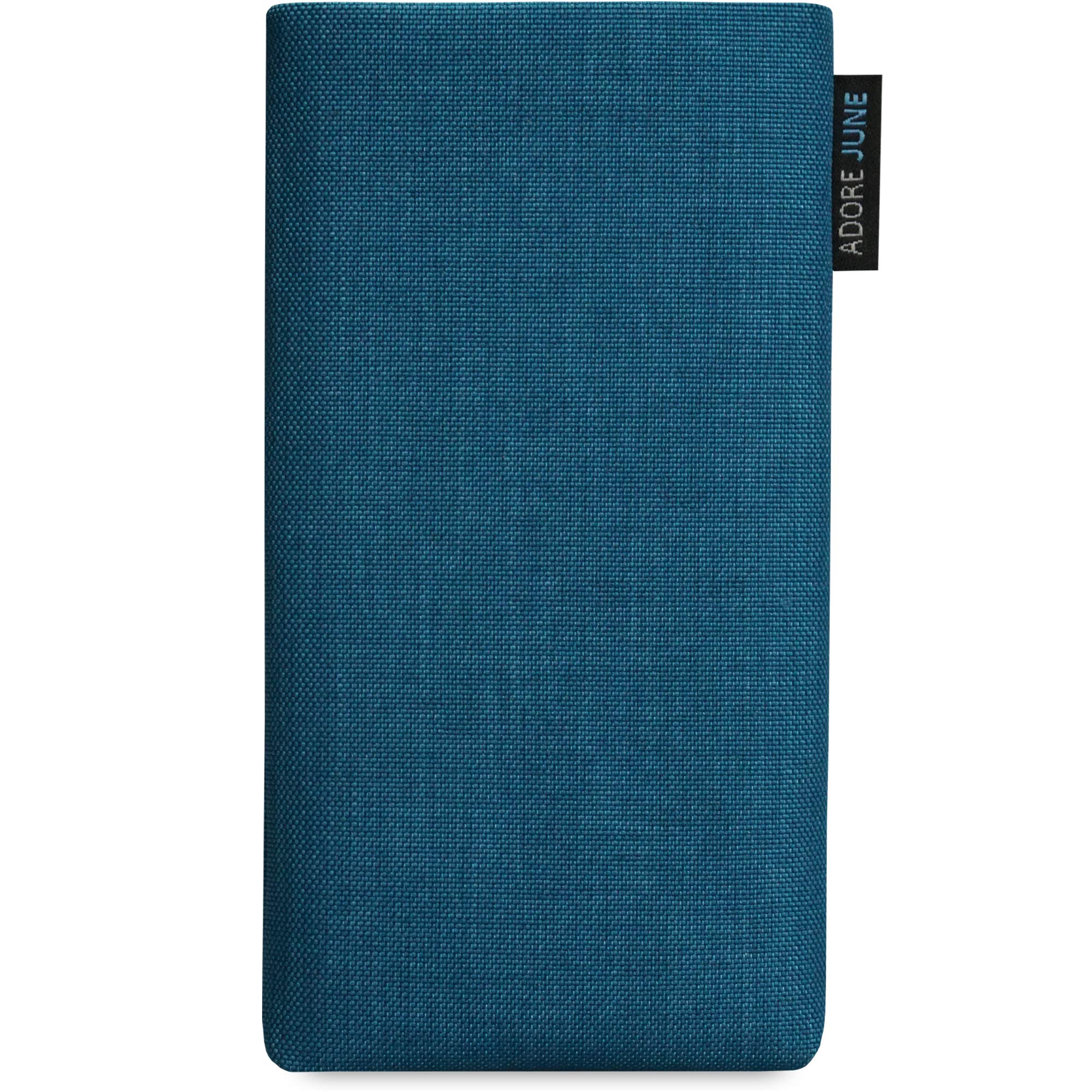 Adore June Classic Ocean-Blue iPhone 14/15 Plus & Pro Max Protective Sleeve Case - Durable Fabric Pouch with Screen Cleaning Feature | Perfect for Travel, Office & Everyday Use