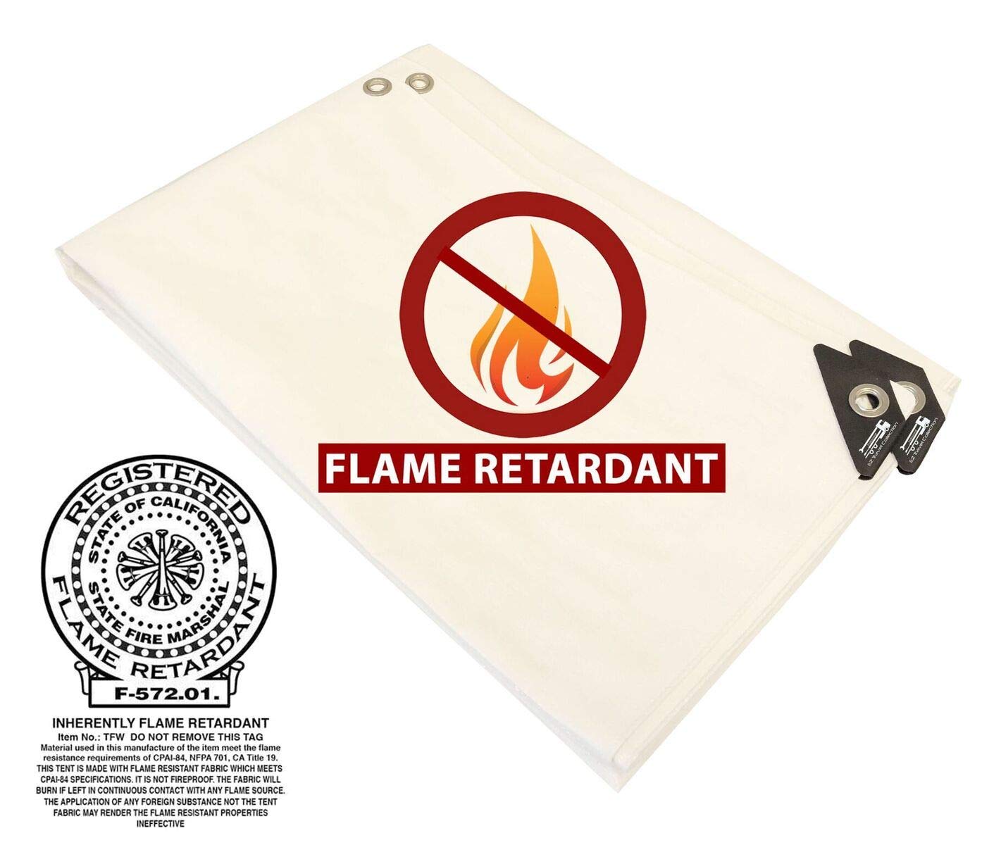 20' X 30' White Fire Retardant Heavy Duty Canopy Shade Poly Tarp - Waterproof Outdoor Shelter for Camping, Construction, and Events