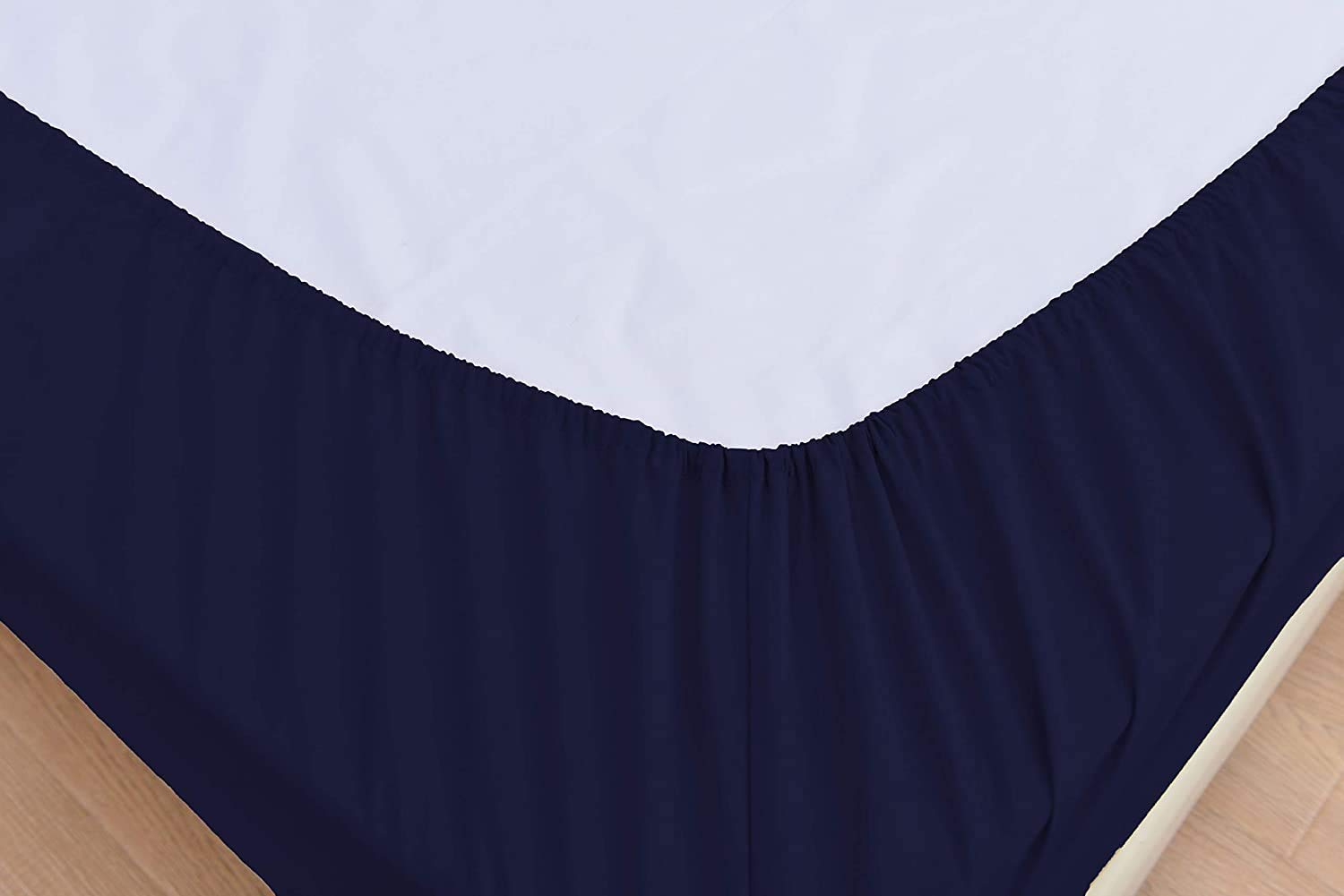 LinenEra 100% Pure Long Staple Combed Cotton Bed Sheets Set - 800 Thread Count 4-Piece Short Queen Size Navy Blue - Fits Mattress Up to 14'' Deep Pocket - Ultra Soft & Breathable for All-Season Comfort - Perfect for Master Bedroom, Guest Room & Vacation Homes