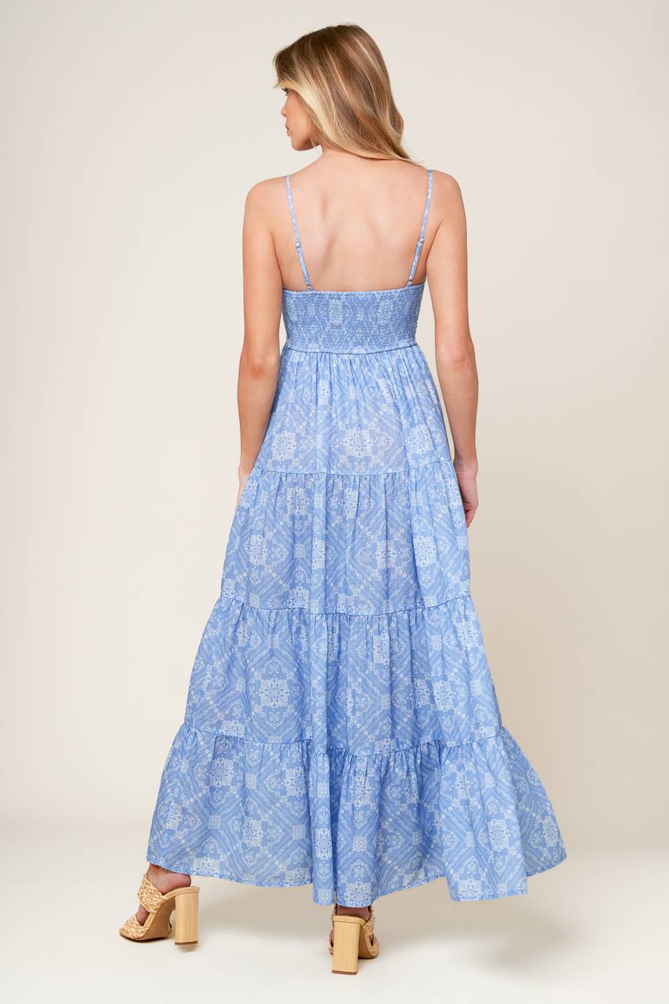 Hazy Days Maxi Dress in Slate Blue - Flowy Boho Summer Dress for Women, Perfect for Beach Vacations, Music Festivals & Casual Outings
