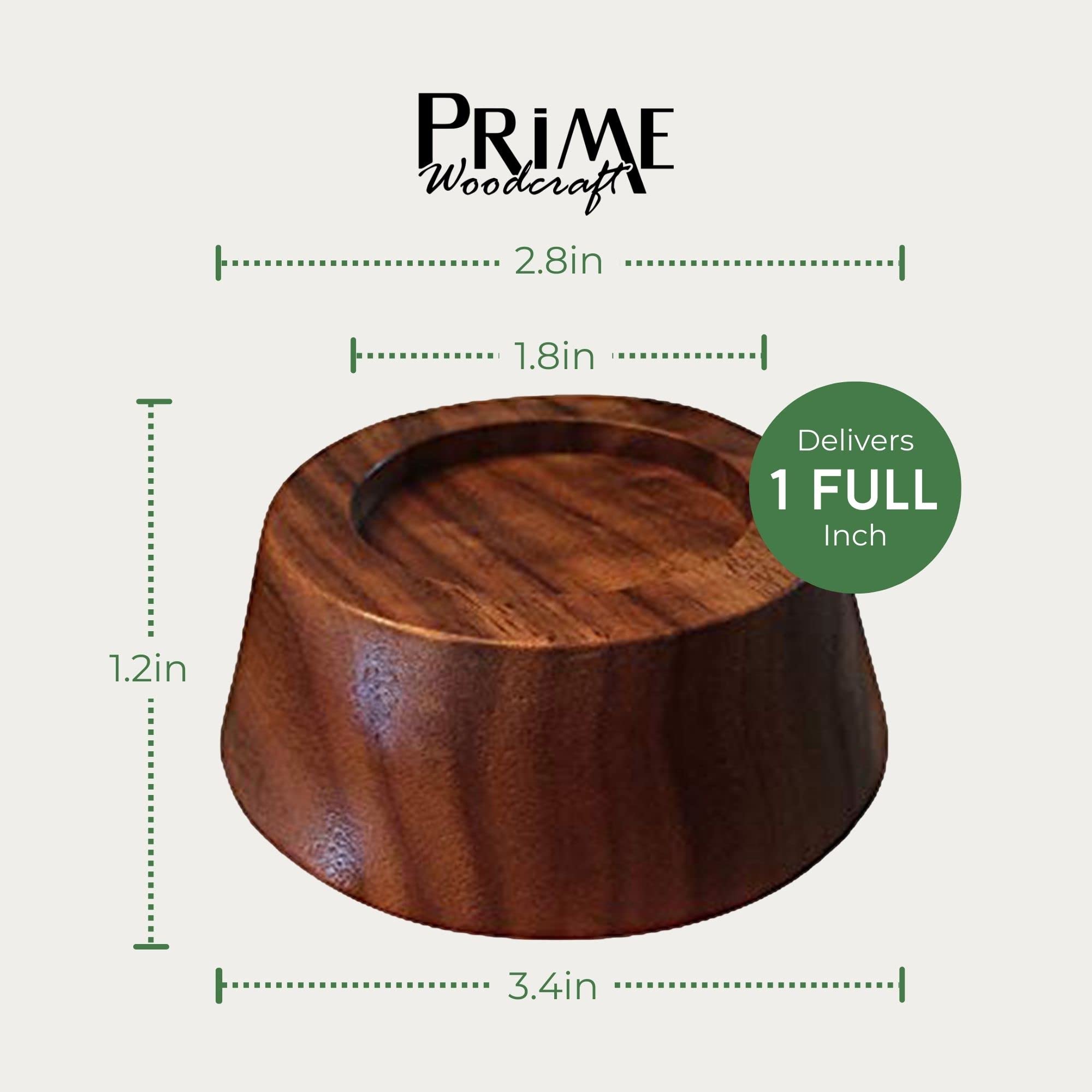 Premium Walnut Wood Furniture Risers - Set of 4 (1 Inch Height) - Bed, Table, Sofa & Desk Risers for Home & Office - Ideal for Cleaning, Storage & Space Saving