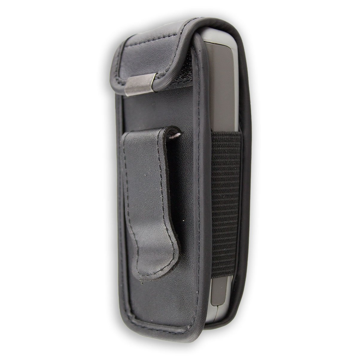 Genuine Leather Case for Nokia 1600 with Belt Clip - Anti-Fouling Transparent Window Black Protective Cover - Perfect for Work, Travel & Everyday Use