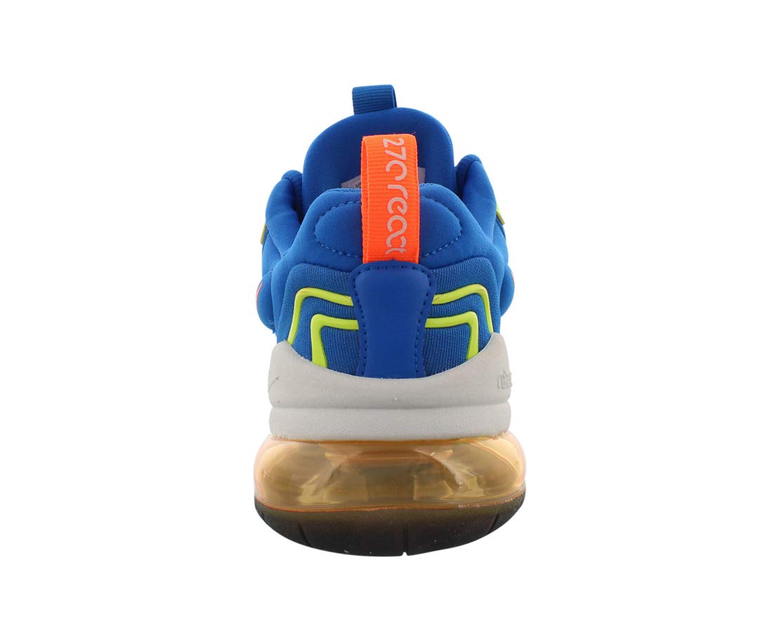 Nike Air Max 270 React Boys Running Shoes Size 5 - Total Orange/Volt/Blue/White | Lightweight Cushioned Sneakers for Kids' Sports & Daily Wear