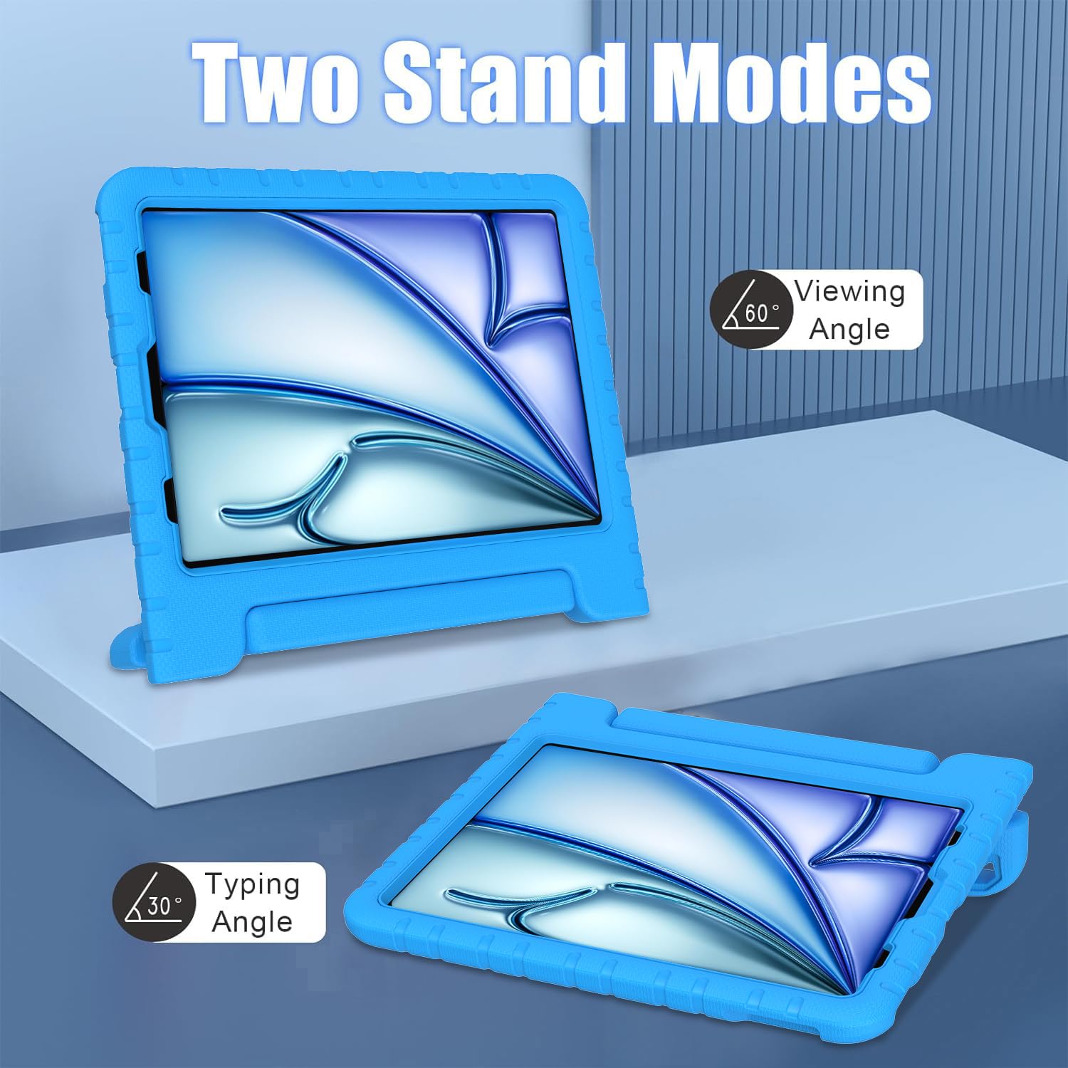 BMOUO Shockproof Kids Case for iPad Air 11-inch M3 (2025) & M2 (2024), iPad Air 5th/4th Gen 10.9