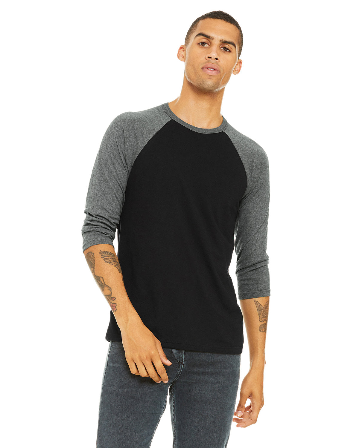 Bella + Canvas 3200 Unisex 3/4 Sleeve Baseball Tee - Soft Cotton Jersey T-Shirt for Men & Women - Perfect for Sports, Casual Wear & Team Uniforms