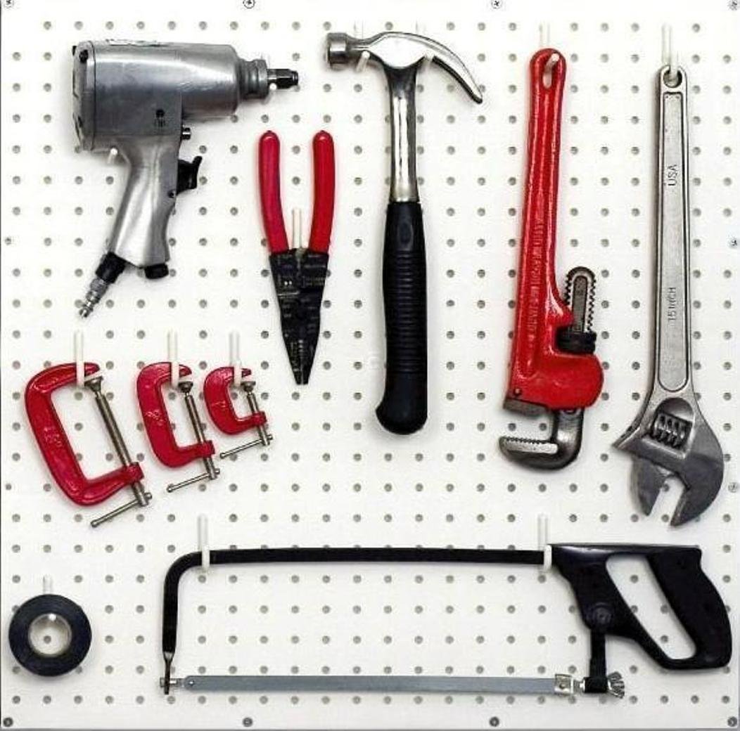 WallPeg White Pegboard Hooks - 100 Pack (50 J & 50 L Style) Flex-Lock Pegboard Hooks for Garage, Workshop & Retail Organization - Durable Pegboard Accessories for Tools & Supplies Storage