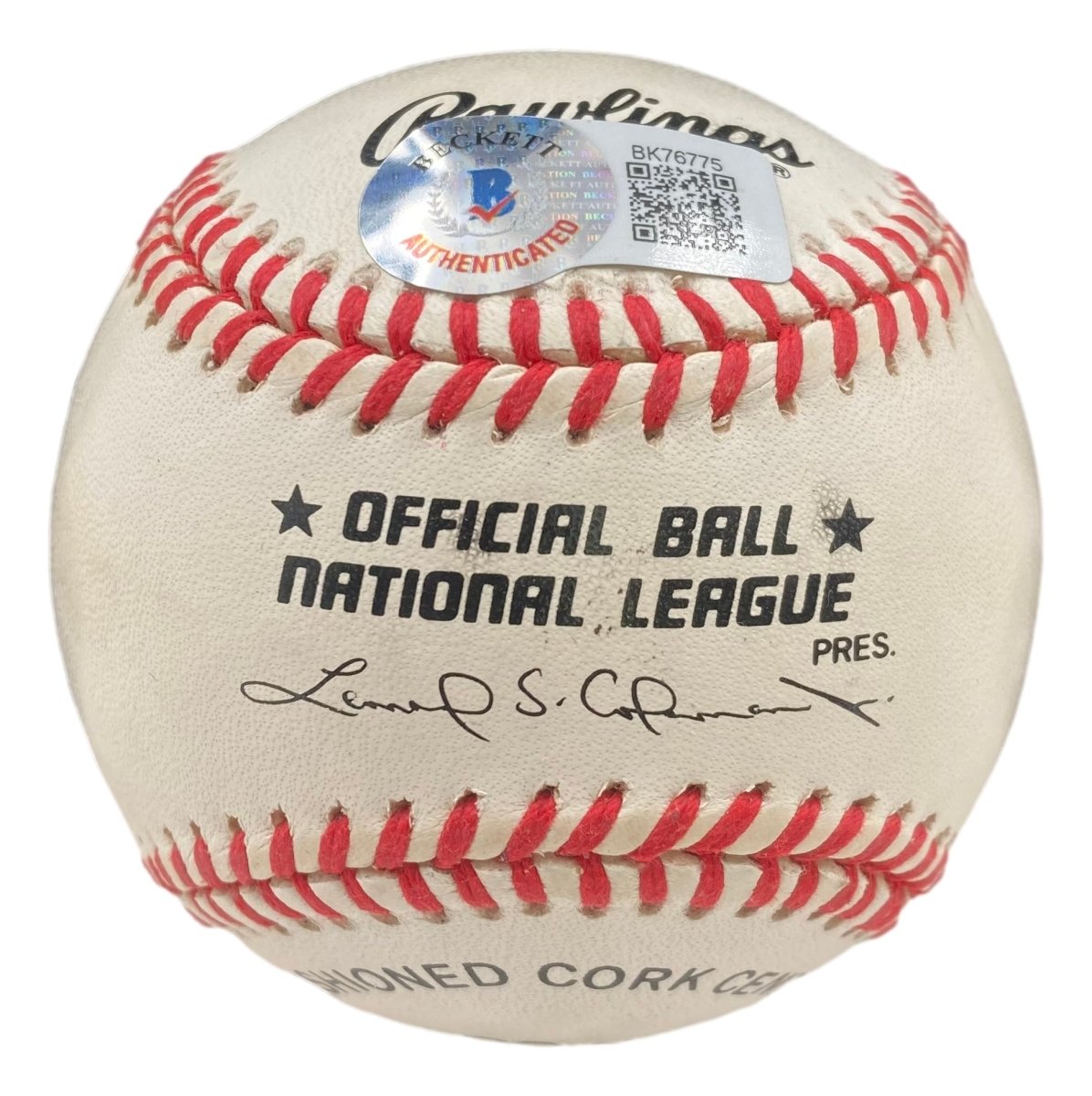 Buck Leonard Autographed Official National League Baseball - BAS BK76775 - Perfect for Collectors, Sports Memorabilia Displays & Baseball Fan Gifts