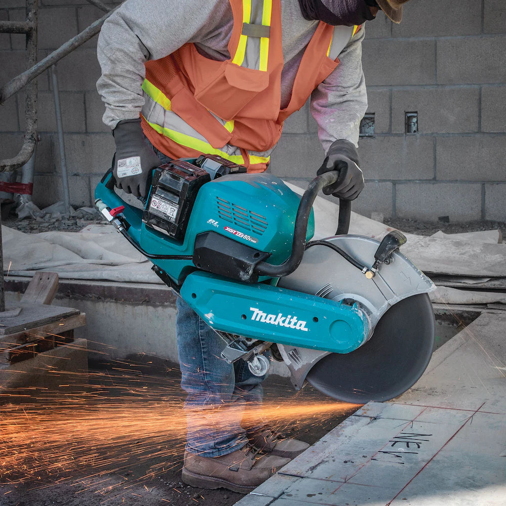 Makita 80V (40Vx2) XGT 14-Inch Power Cutter with 8.0Ah Battery x 4 - Professional Cordless Cutting Tool for Concrete, Metal, and Masonry - Perfect for Construction Sites and DIY Projects