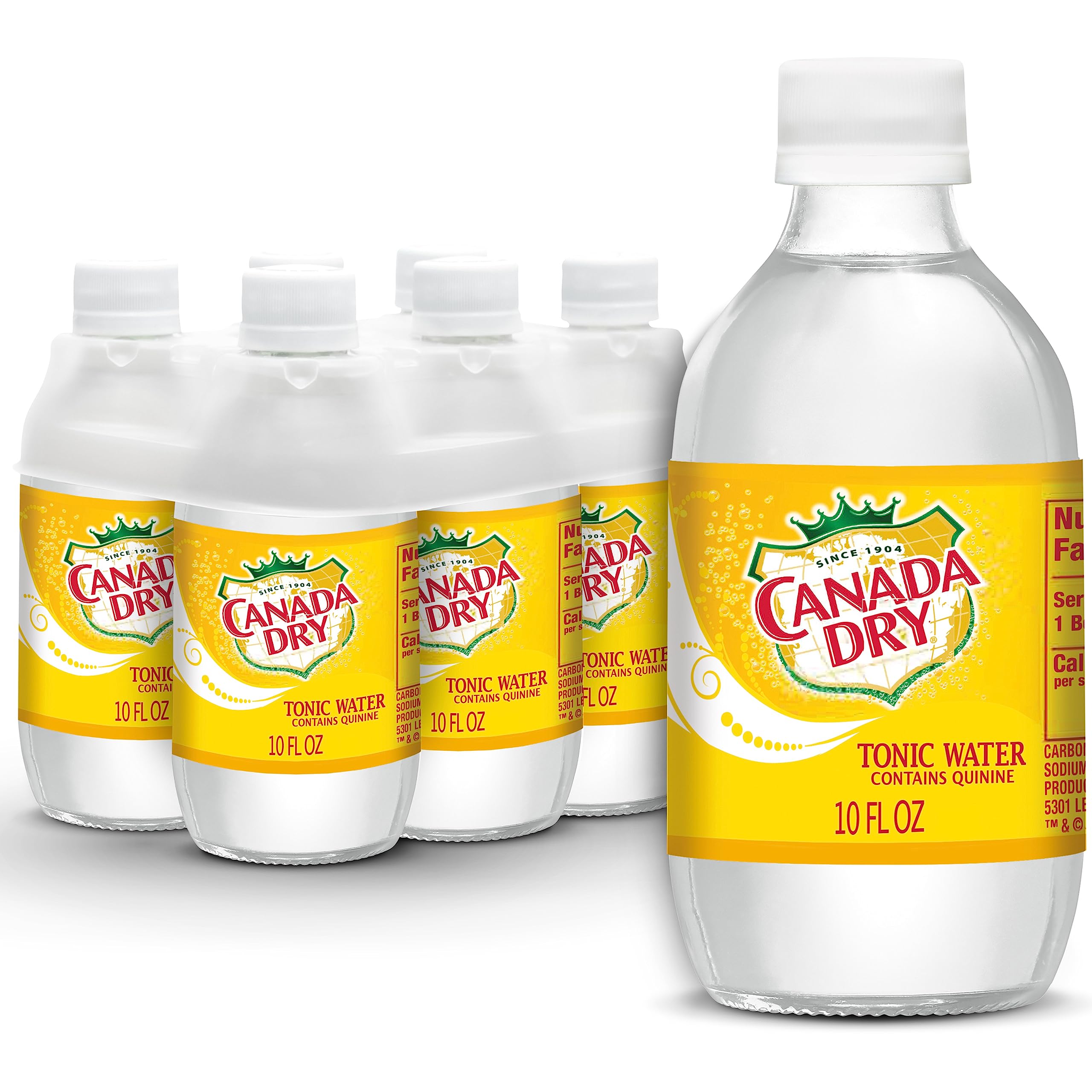 Canada Dry Tonic Water - 6 Pack of 10 fl oz Plastic Bottles | Refreshing Mixer for Cocktails, Mocktails & Hydration | Perfect for Gin & Tonic, Vodka Drinks & Party Beverages