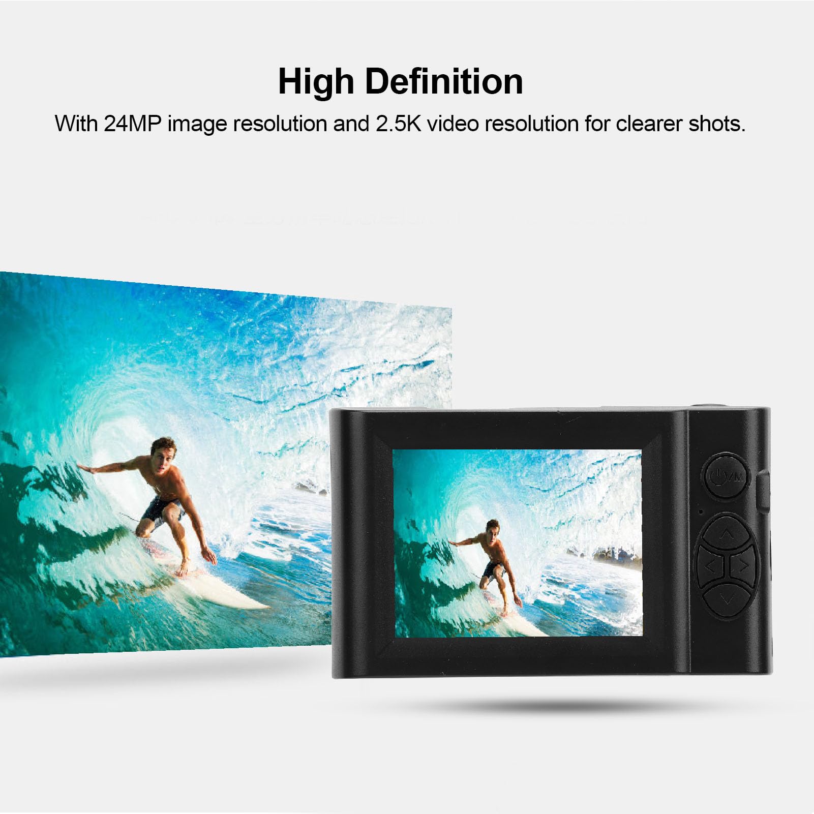 24MP 2.5K Kids Digital Camera with 16X Zoom - Compact WiFi Mirrorless Camera for Beginners, Perfect Travel Camera Gift for Children, Boys & Girls - Great for Birthday Presents, Outdoor Adventures & Family Vacations