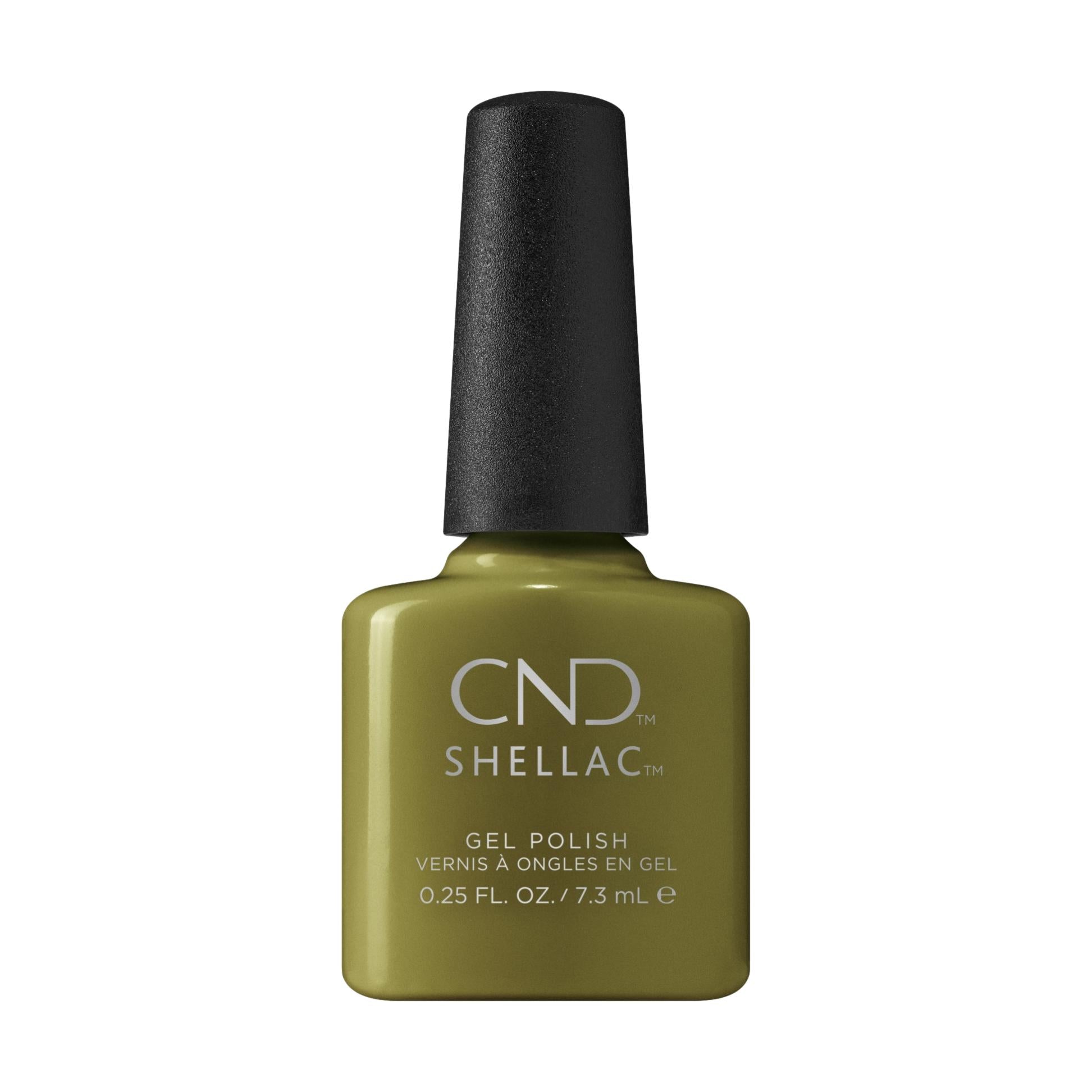 CND Shellac Nail Polish - Olive Grove (0.25 fl oz) | Long-Lasting Gel Nail Lacquer for Salon-Quality Manicures at Home | Perfect for Everyday Wear & Special Occasions