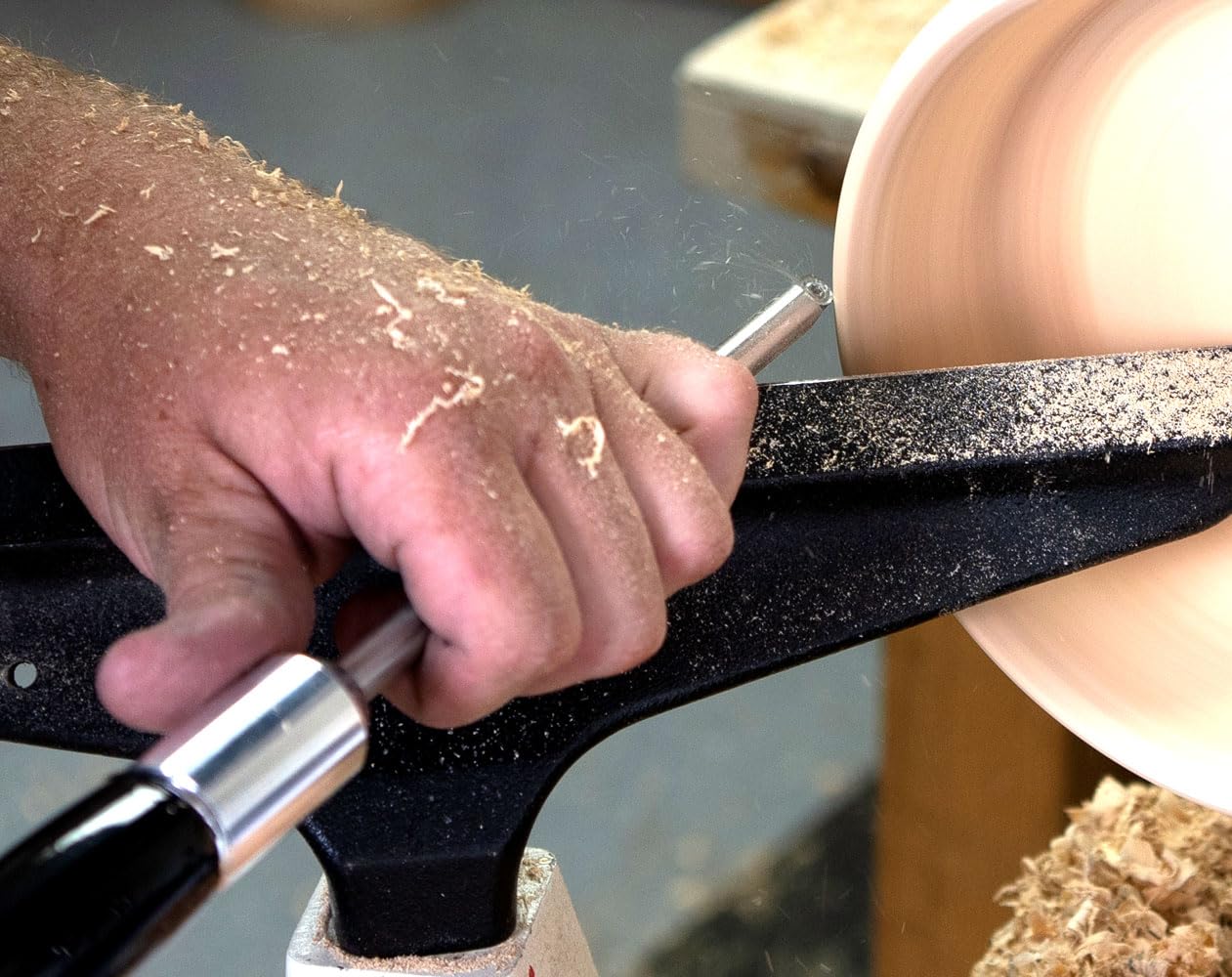 Premium USA-Made Mid-Size Carbide Woodturning Lathe Tool - Solid Aluminum Handle Shear Cutter for Wood Lathes - Perfect for Bowl Turning, Spindle Work & Finishing (Bright Copper Handle)