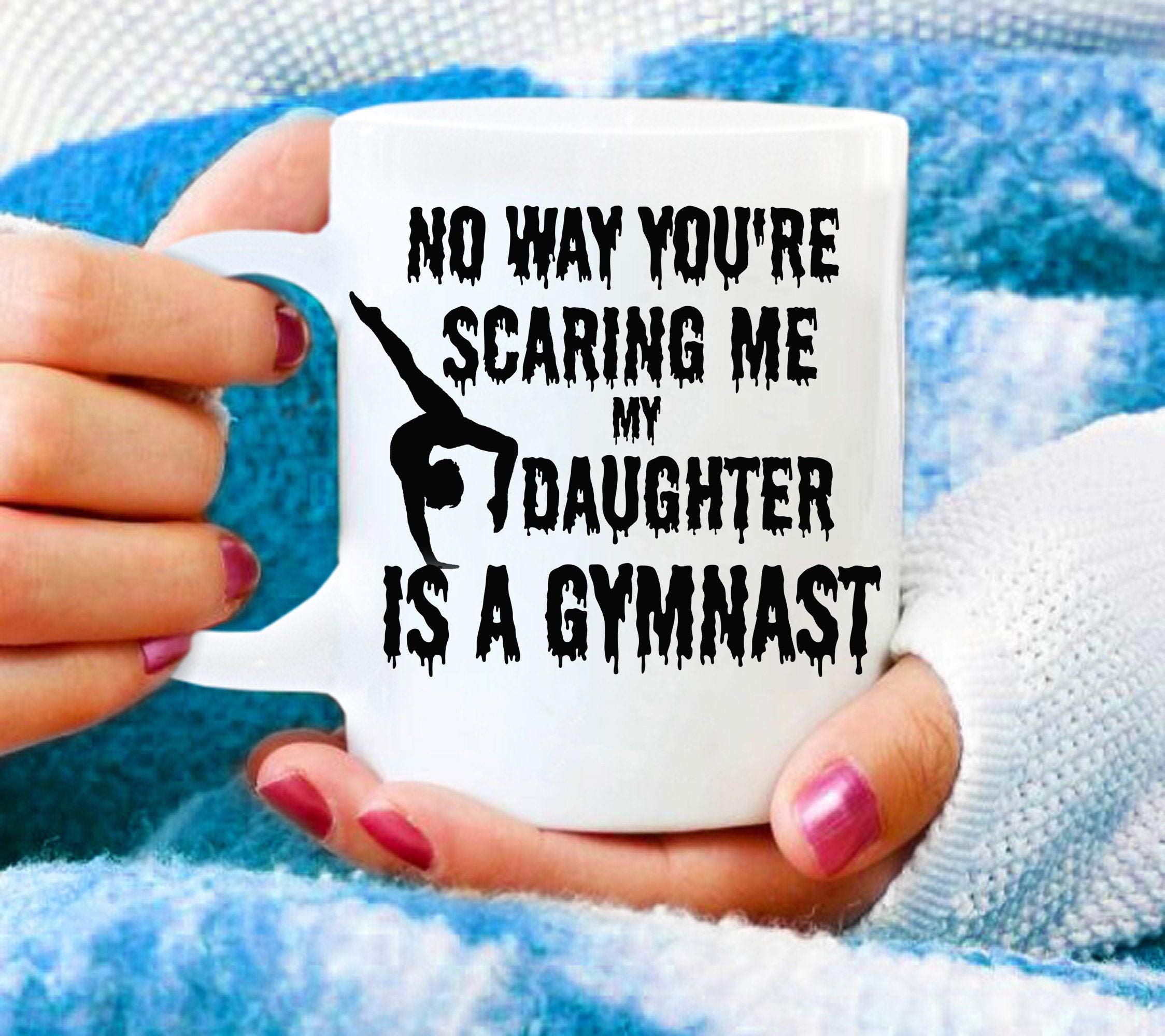 Funny Gymnastics Mom Coffee Mug - Halloween Gymnast Gift Idea for Moms - Perfect for Tea, Coffee & Hot Chocolate - Great for Gymnastics Competitions, Team Parties & Halloween Celebrations