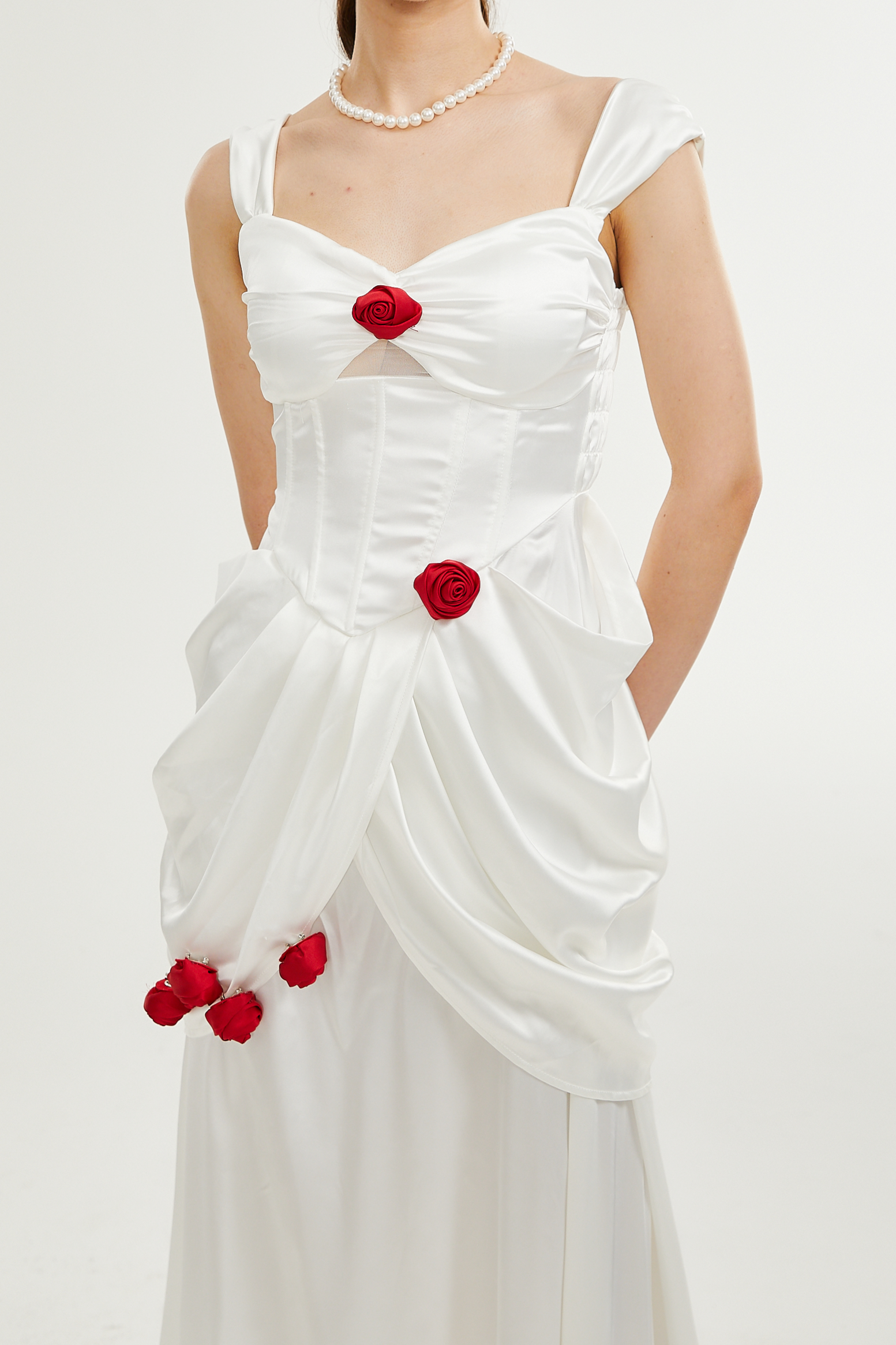 Elegant Adelita Rose Floral Pleated Maxi Dress for Women - Perfect for Weddings, Parties & Summer Vacations