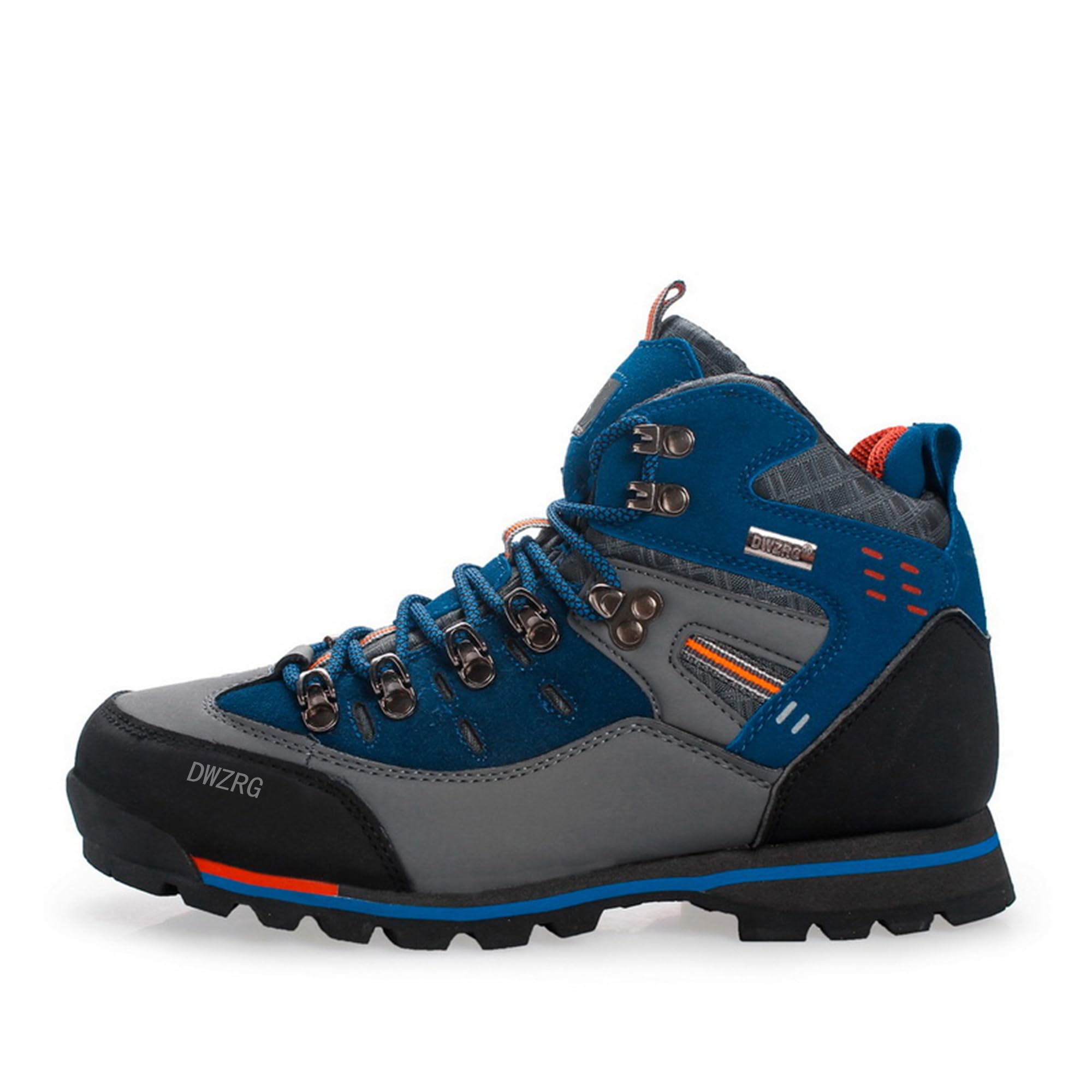 Men's Waterproof Leather Mid Hiking Boots - Non-Slip Lightweight Trekking Shoes for Outdoor Adventures, Camping & Mountain Climbing