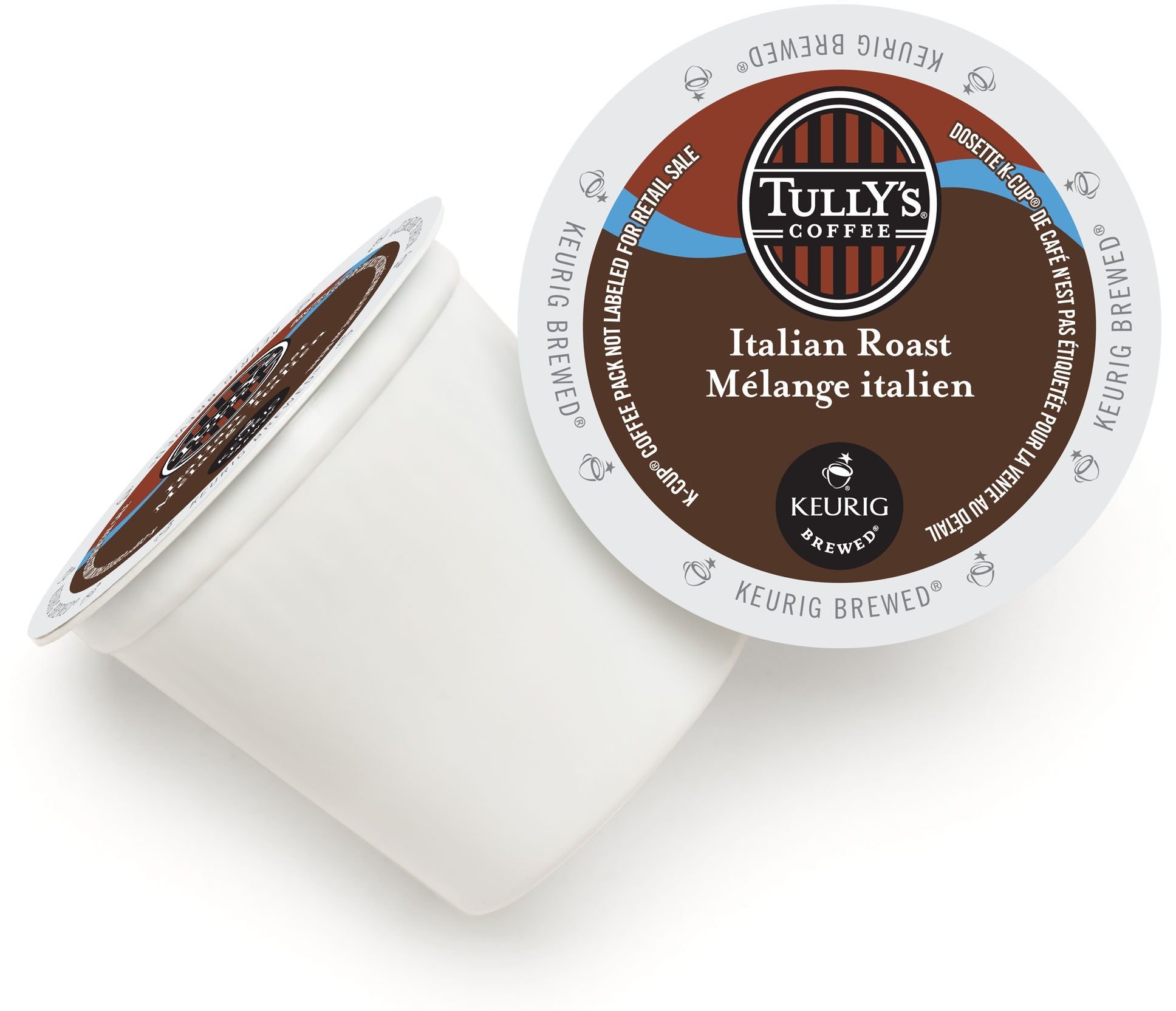 Tully's Coffee Italian Roast Dark Roast K-Cups (108 Count + 12 Bonus) - Bold & Rich Flavor for Keurig Brewers - Perfect for Office, Home or Gifts