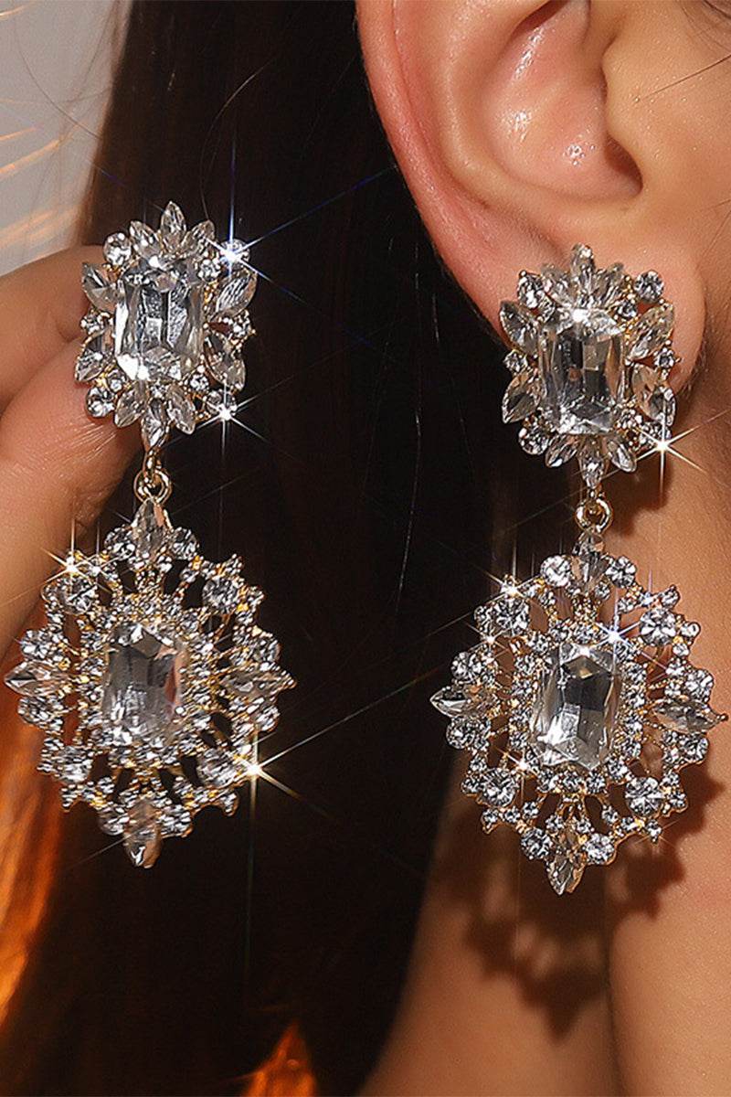 Elegant Rhinestone Drop Earrings for Women - Sparkling Crystal Dangle Jewelry for Parties, Weddings & Special Occasions