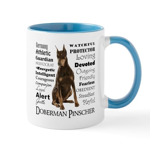 White/Blue Inside - Doberman Traits Mugs