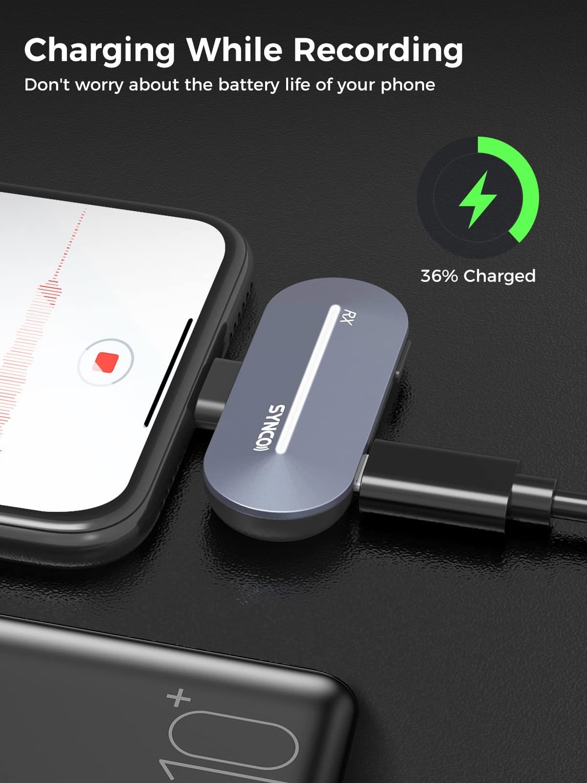 SYNCO P2ST 2.4GHz Wireless Lavalier Microphone with Charging Case - Dual Mic System (2TX 1RX) for USB-C Smartphones - Perfect for YouTube, TikTok Live Streaming, Vlogging & Podcasting - Ideal for Content Creators, Interviewers & Travel Vloggers