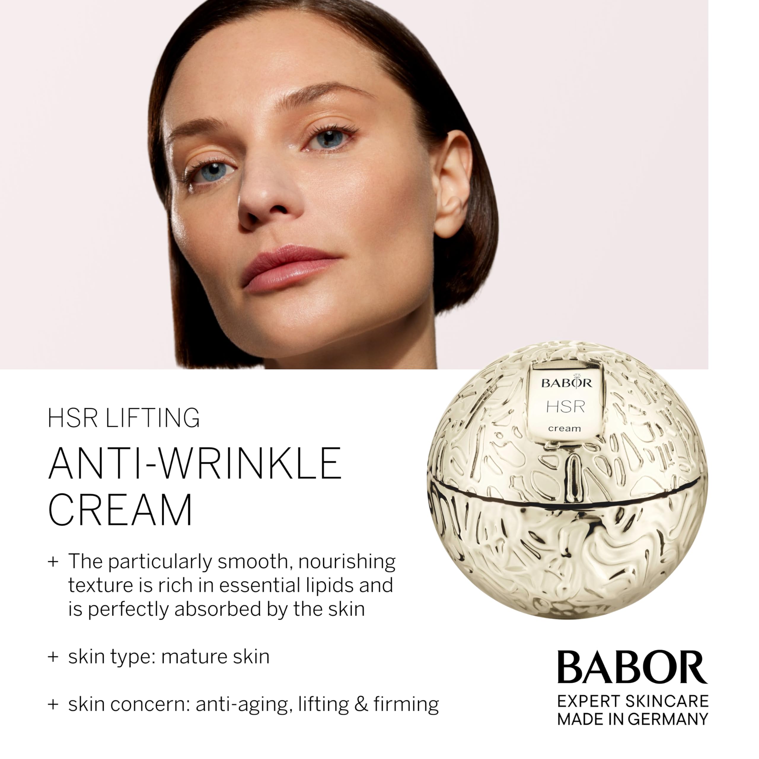 BABOR HSR Lifting Anti-Wrinkle Cream Set - Full Size & Travel Size Duo for Face & Neck - Perfect for Daily Skincare Routine & Travel Essentials