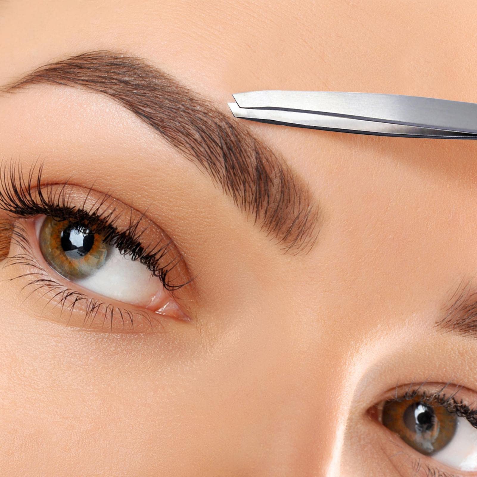 Premium Stainless Steel Eyebrow Tweezers for Women - Precision Slant Tip for Eyebrows, Ingrown Hair & Splinter Removal - Perfect for Grooming, Makeup & First Aid Kits