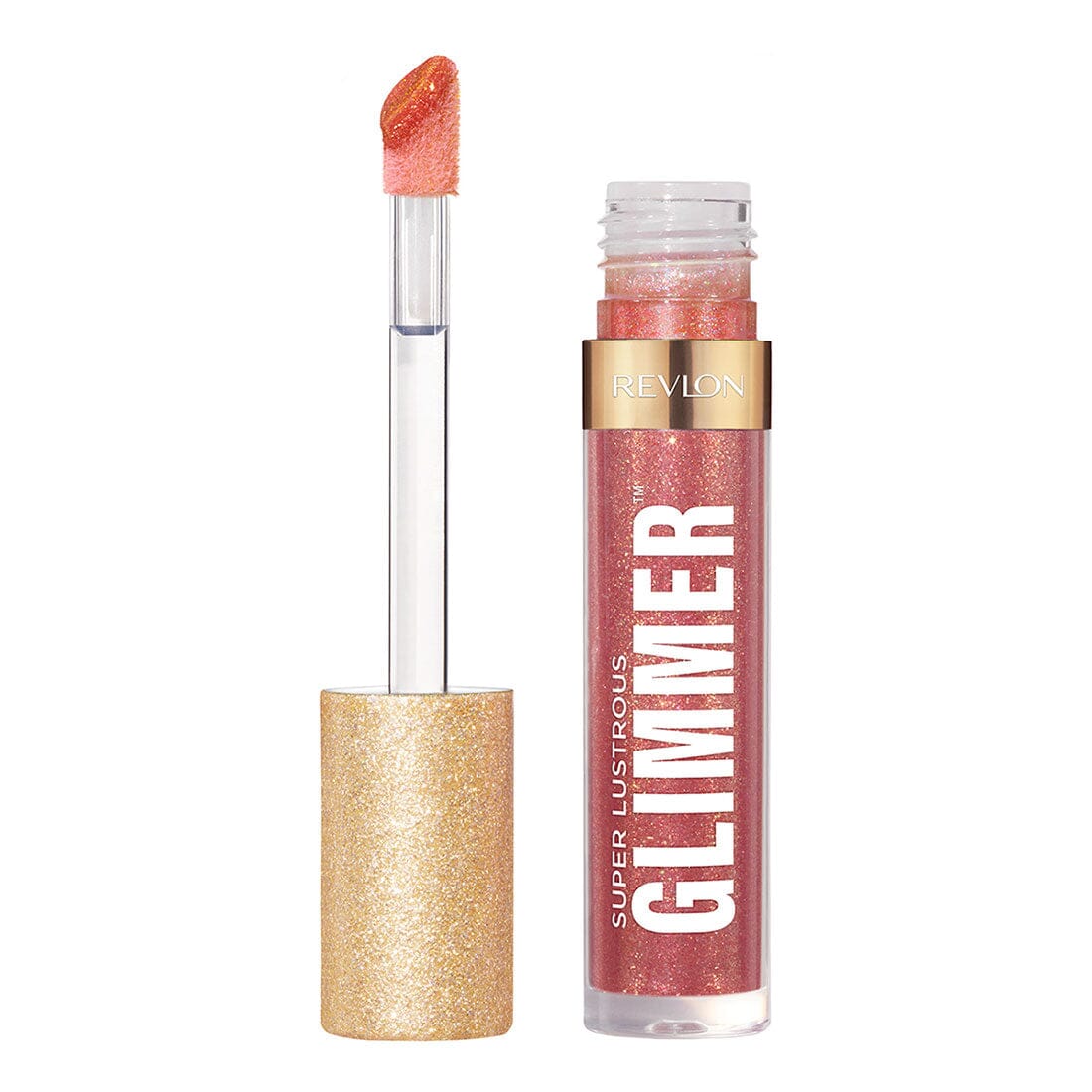 Revlon Super Lustrous Glimmer Gloss - Glazed Almond Shade (3.8ml) | Shiny Lip Gloss for Everyday Wear & Special Occasions