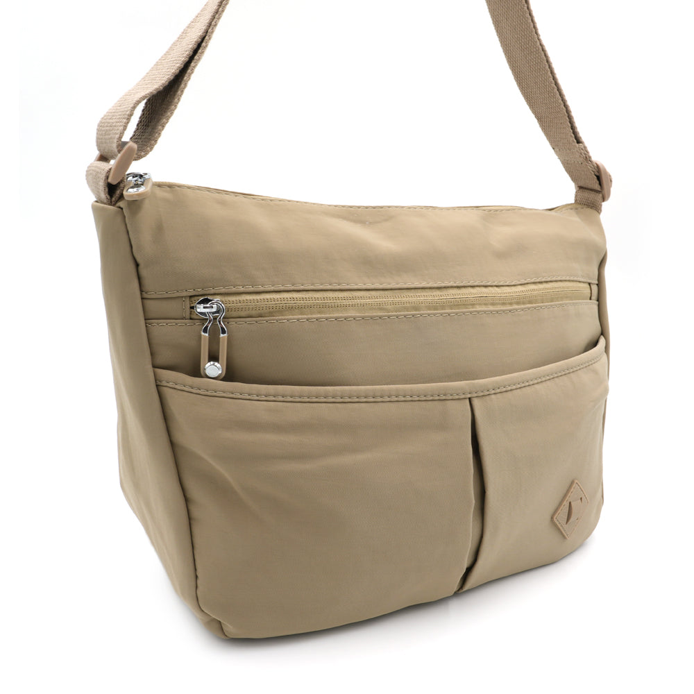 LASERLLE Lightweight Nylon Crossbody Bag for Women - Khaki | Perfect for Travel, Shopping & Everyday Use