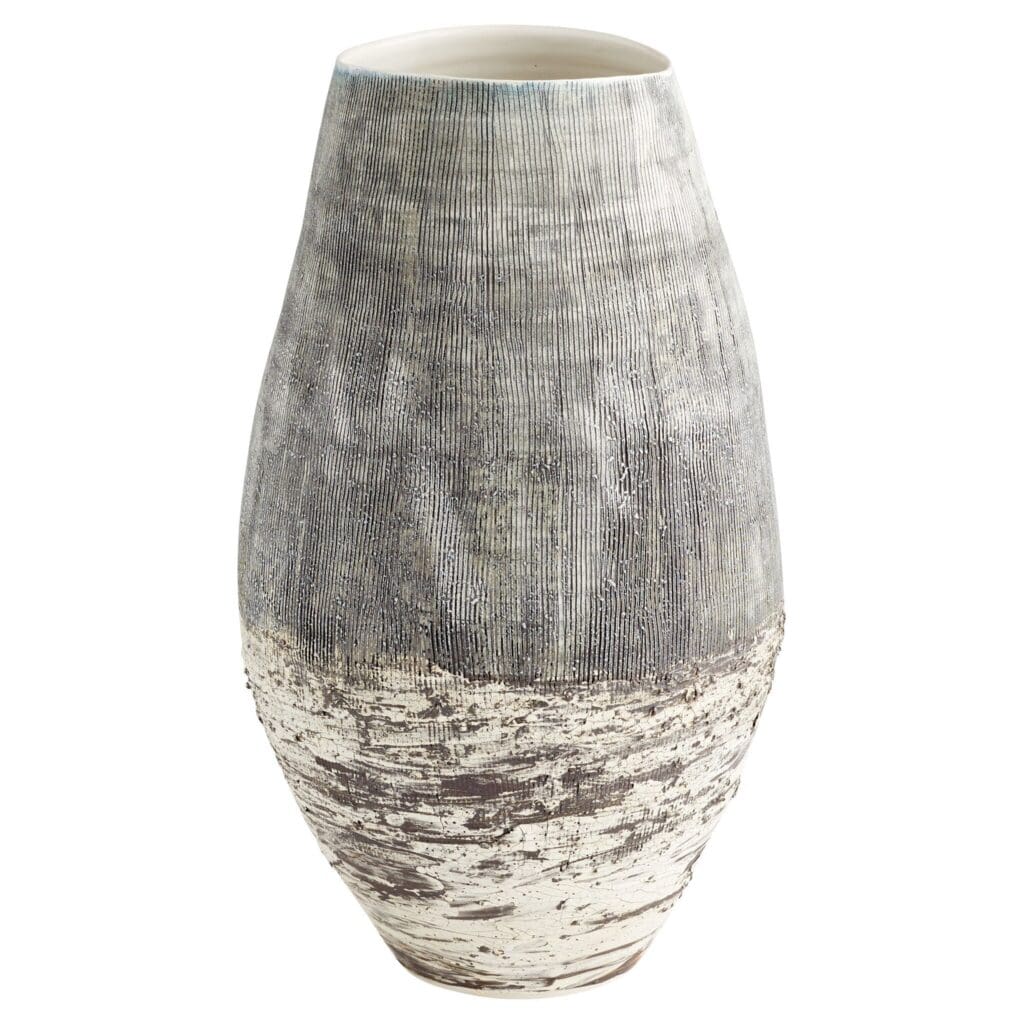 Cyan Design 11413 Calypso Vase - Large Off White & Brown Ceramic Vase for Home Decor, Wedding Centerpiece, or Living Room Table Decor