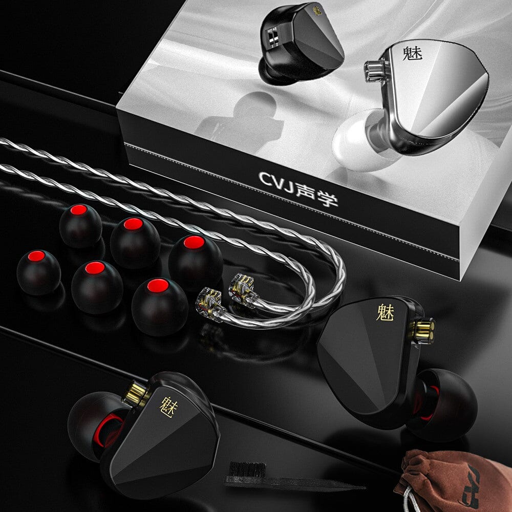 CVJ Mei 1DD + 2BA Hybrid In-Ear Earphones with Knowles Balanced Armature - HiFi Sound for Music Lovers, Audiophiles & Gaming (Perfect for Studio Monitoring, Travel & Workout)