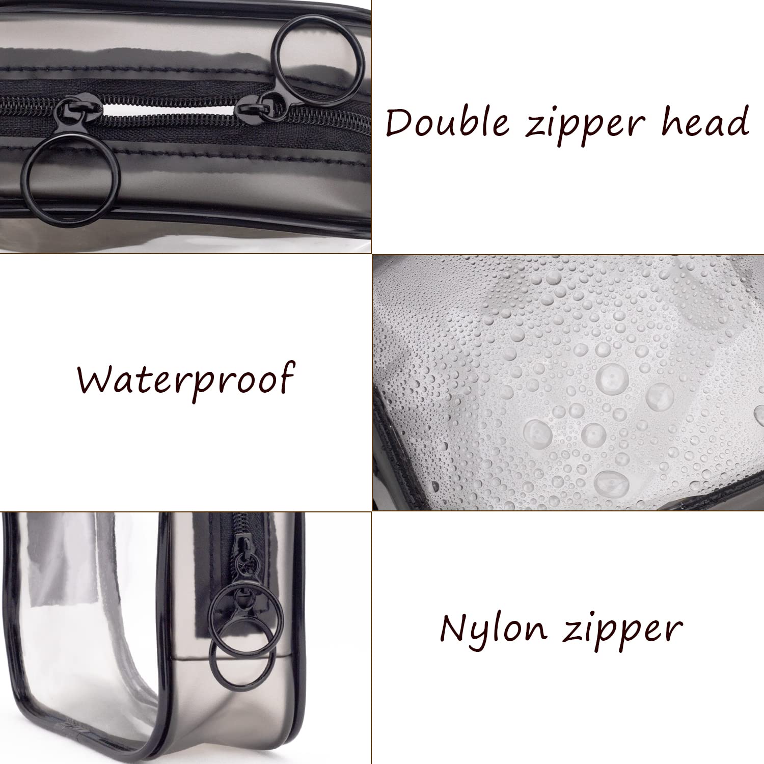 LYroo 2 Pack Small Clear Makeup Bags - Mini Cosmetic Zipper Pouch for Women, Travel Essentials Organizer, Purse Accessories (Perfect for Toiletries, Jewelry & Small Items)