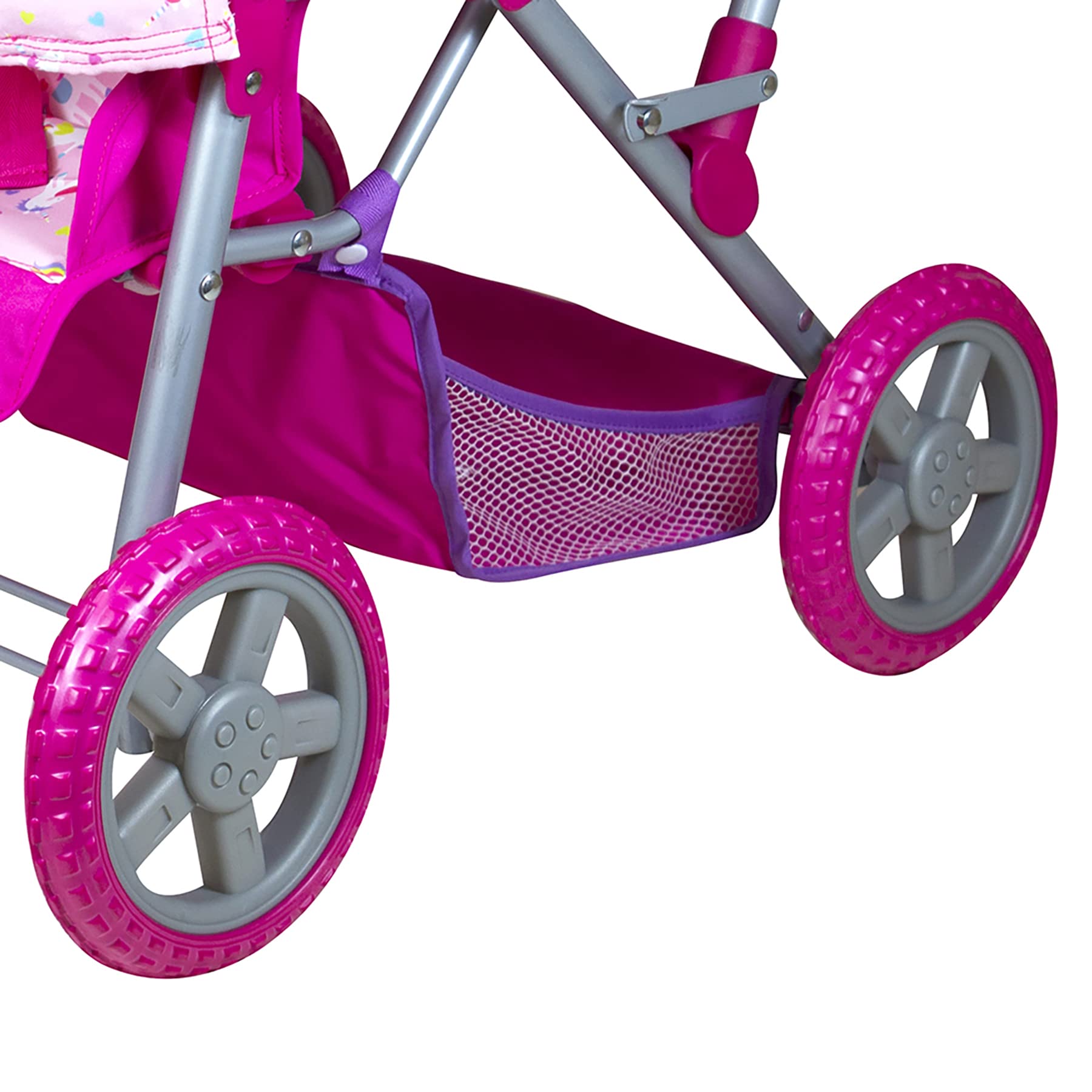 Lissi Colorful Twin Baby Doll Stroller - Lightweight & Foldable for Toddlers, Kids Pretend Play, Role Play, Outdoor Walks, and Indoor Playtime