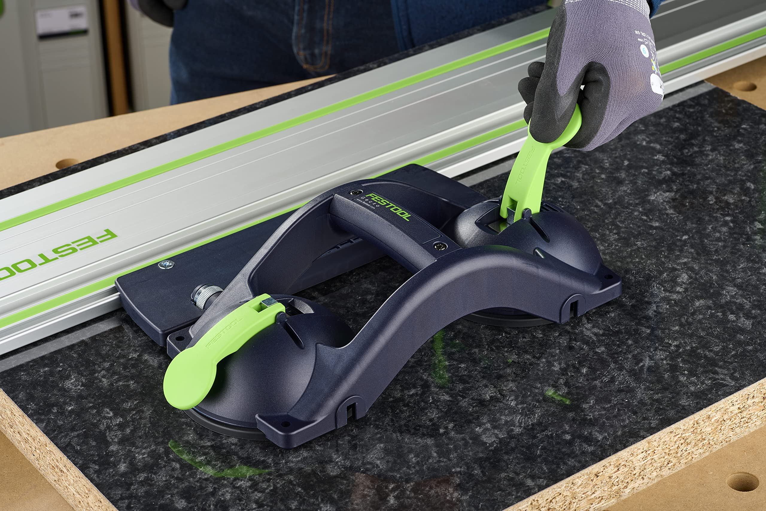 Festool Dual Suction Pad Gecko DOSH-Set - Heavy Duty Vacuum Clamping System for Woodworking, Glass & Metal - Perfect for CNC Routing, Cabinet Making & Construction Projects