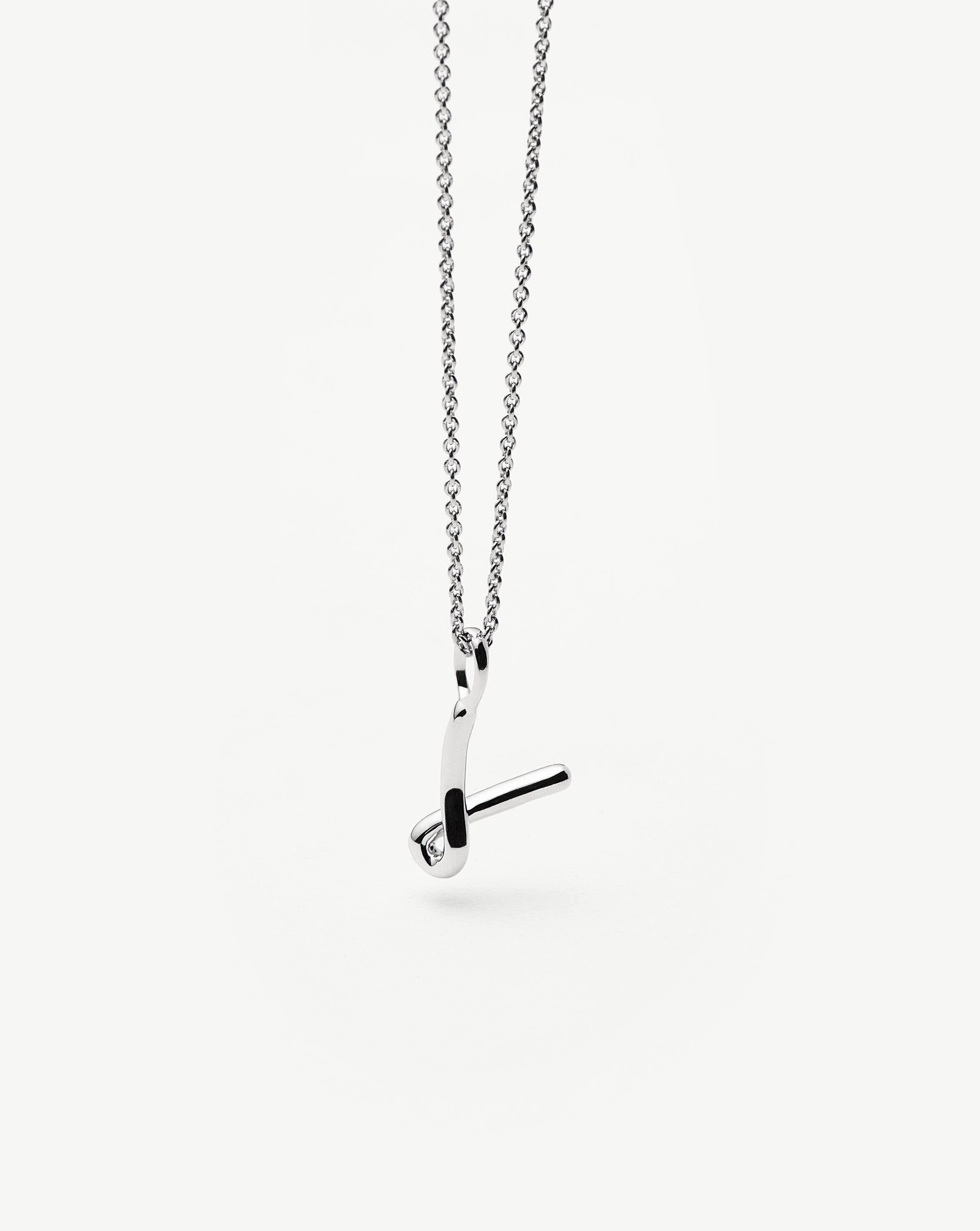 Curly Molten Mini Initial Necklace - Sterling Silver Personalized Jewelry for Women | Perfect Gift for Birthday, Anniversary & Valentine's Day
