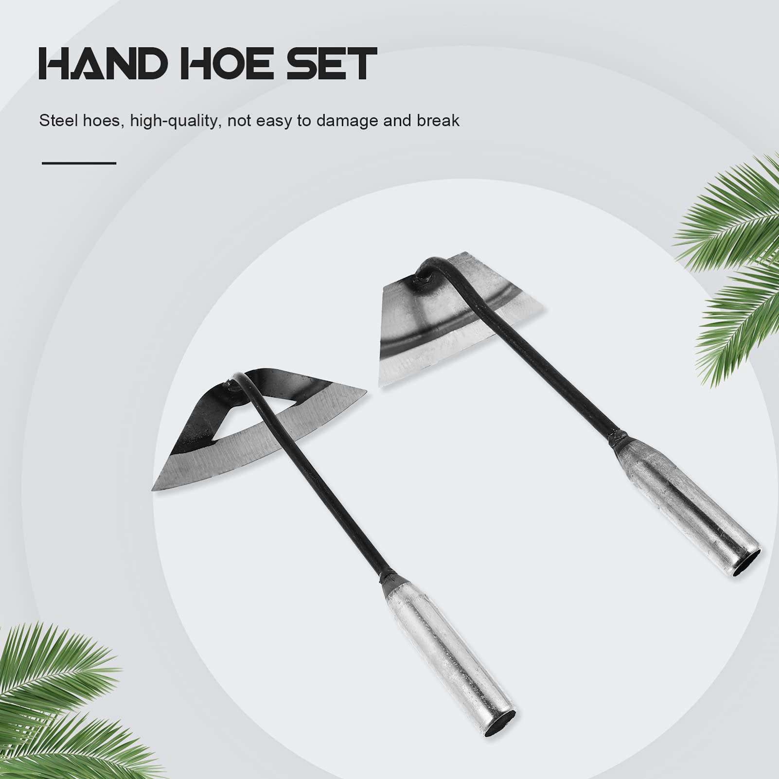 Yardwe 2-Piece Garden Tool Set - Japanese Weeding Sickle & Handheld Plowing Hoe for Efficient Gardening & Farming | Durable Hand Tools for Weeding, Tilling & Soil Cultivation | Perfect for Home Gardens, Farms & Agricultural Use