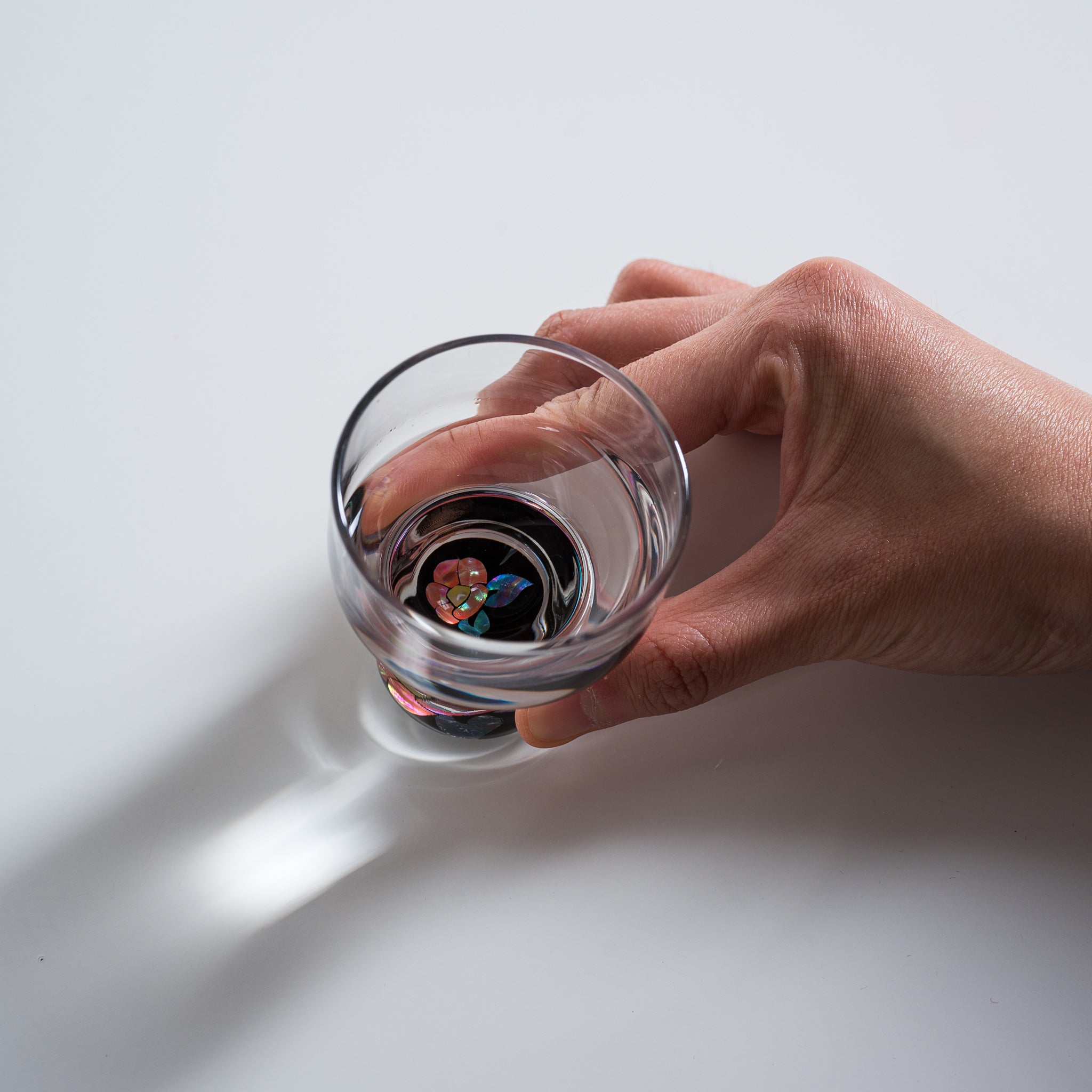 AMANO Lacquer Mother of Pearl Sake Glass - Handcrafted Japanese Camellia Design Sake Cup for Traditional Ceremonies & Modern Dining | Elegant Gift for Sake Lovers