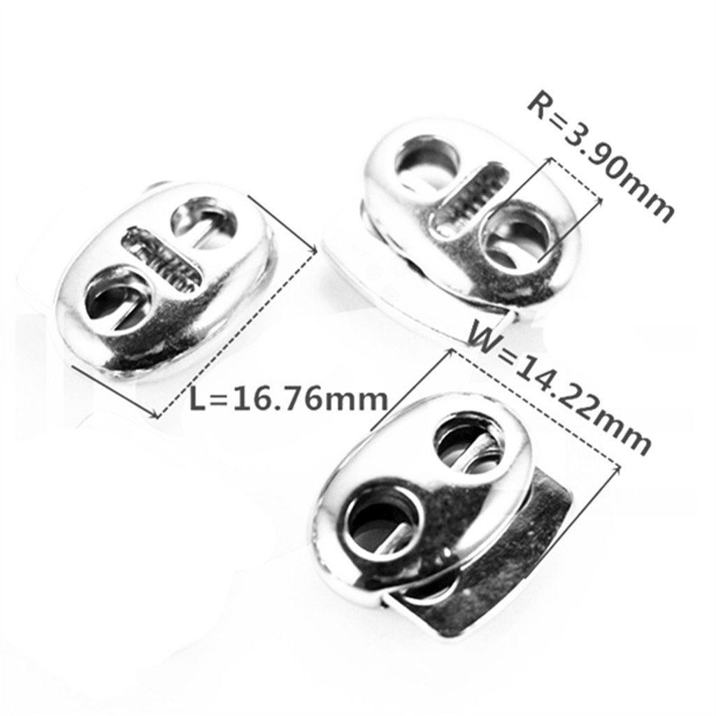 6-Piece Silver Alloy Metal Double Hole Cord Lock Toggle Set - Drawstring Stoppers for Paracord & Elastic Cords | Perfect for Backpacks, Hoodies, Jackets & DIY Craft Projects